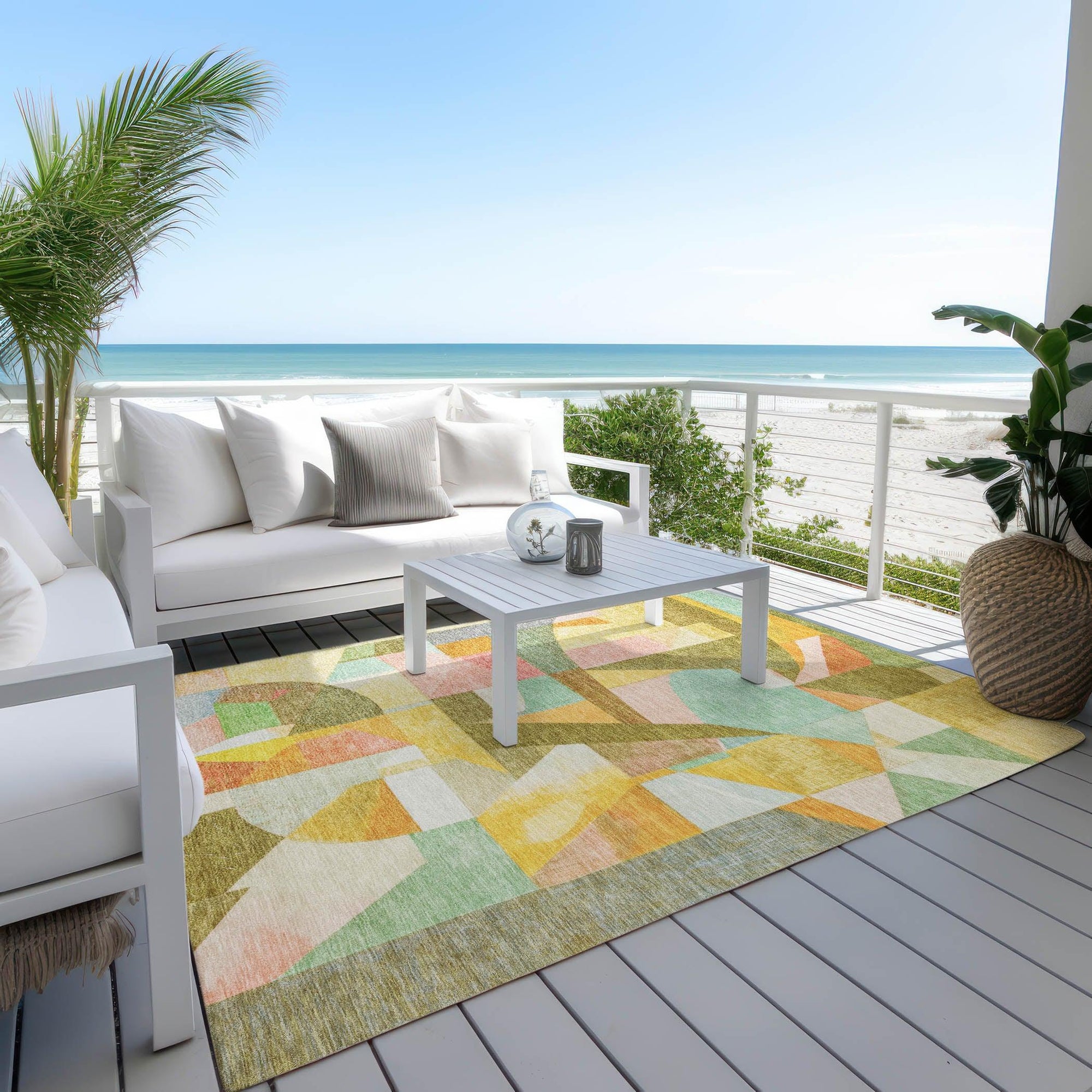 Addison Rugs Jaelira Gold Washable Indoor-Outdoor Rug