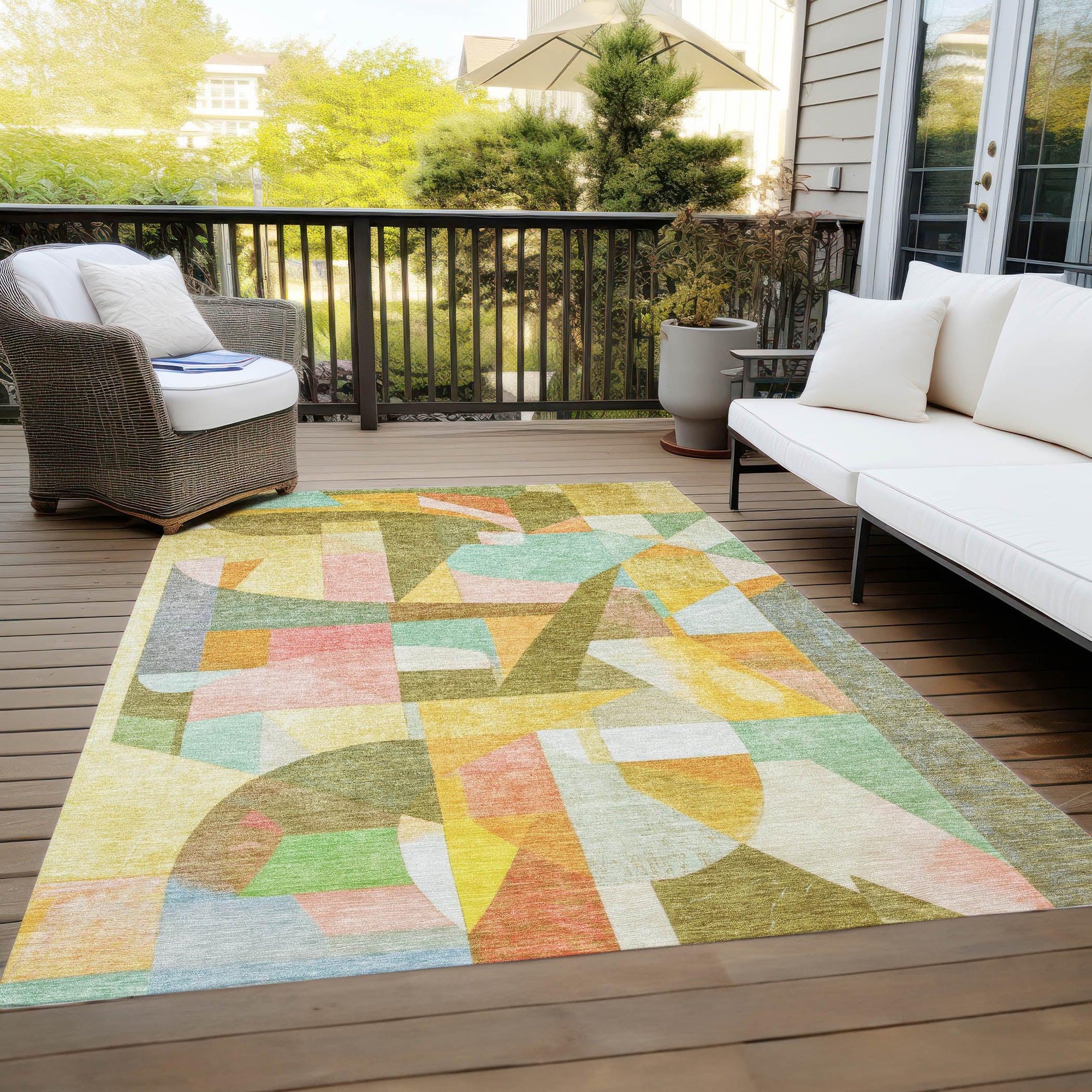 Addison Rugs Jaelira Gold Washable Indoor-Outdoor Rug