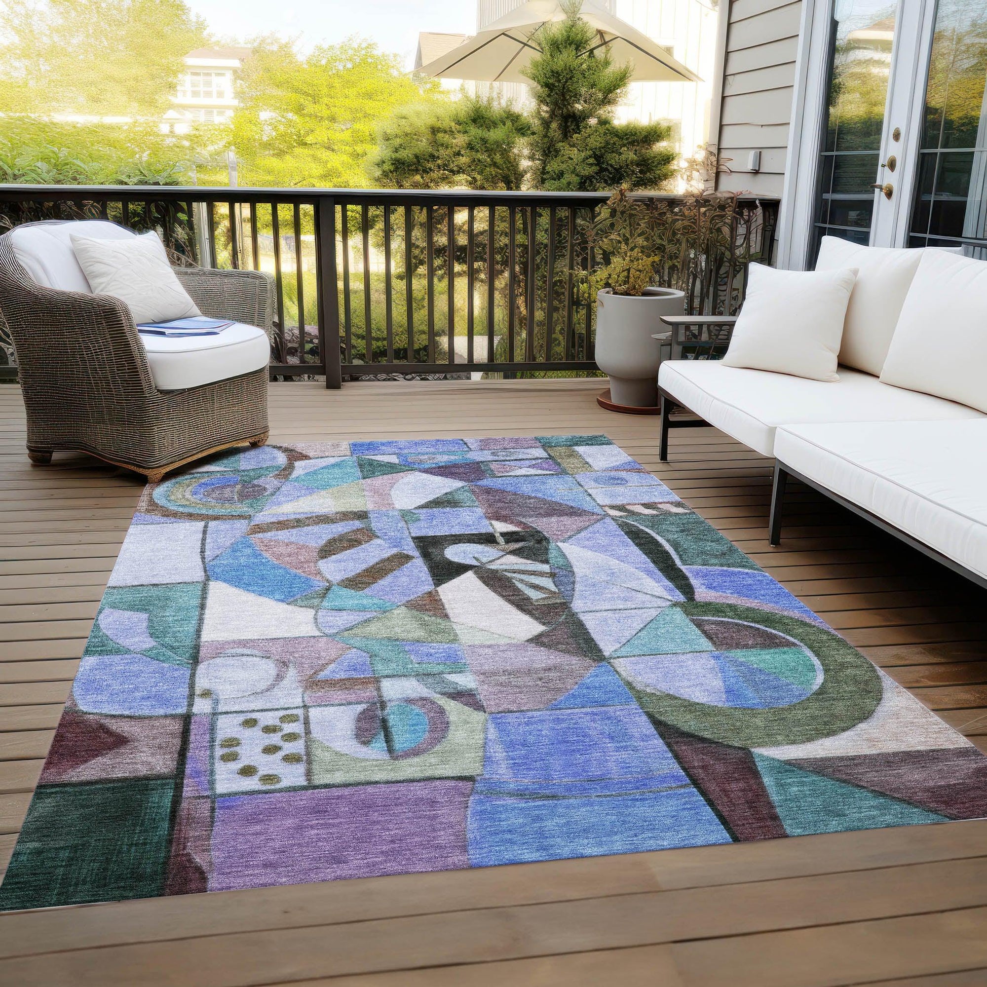 Addison Rugs Jaelius Green Washable Indoor-Outdoor Rug
