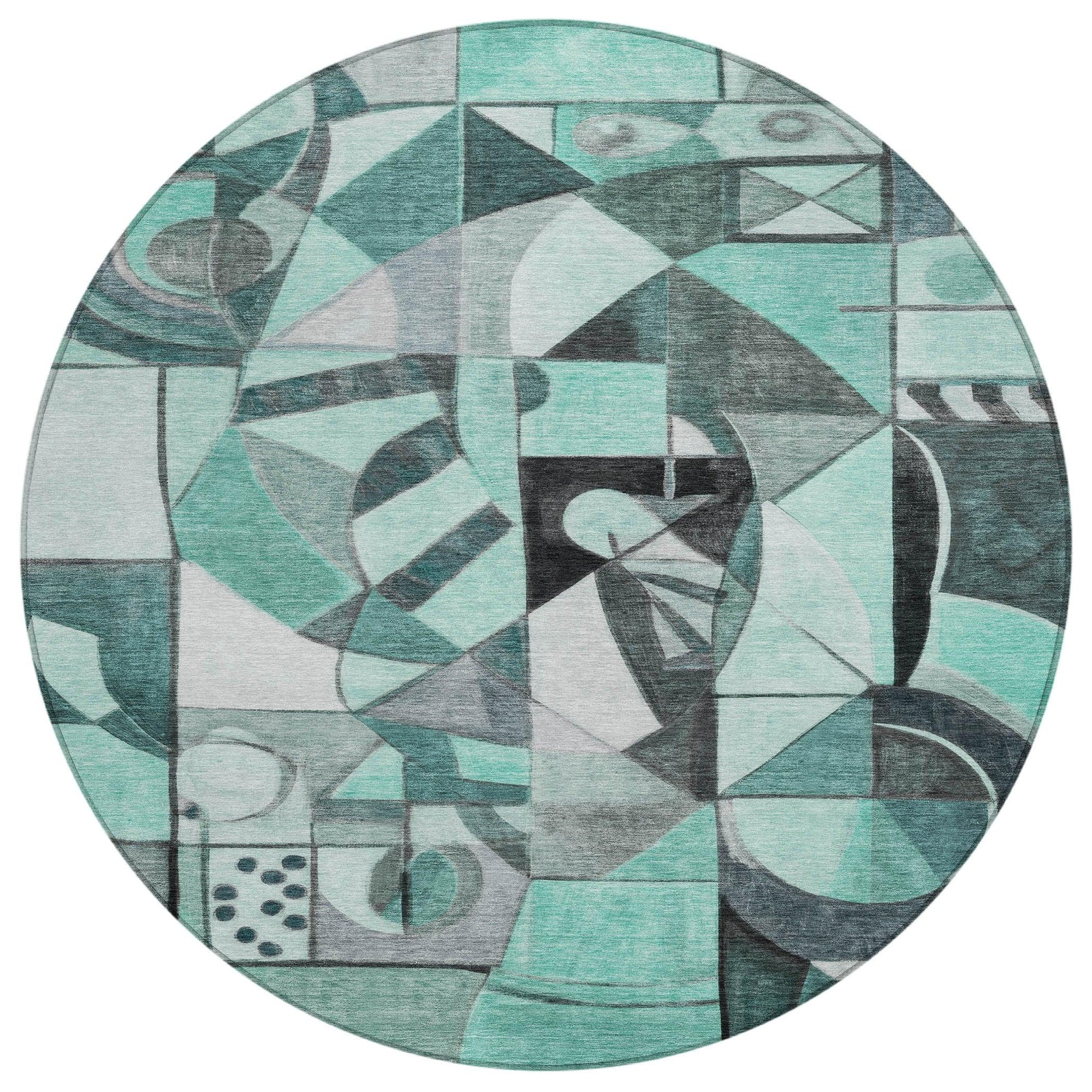 Addison Rugs Jaelius Teal Washable Indoor-Outdoor Rug