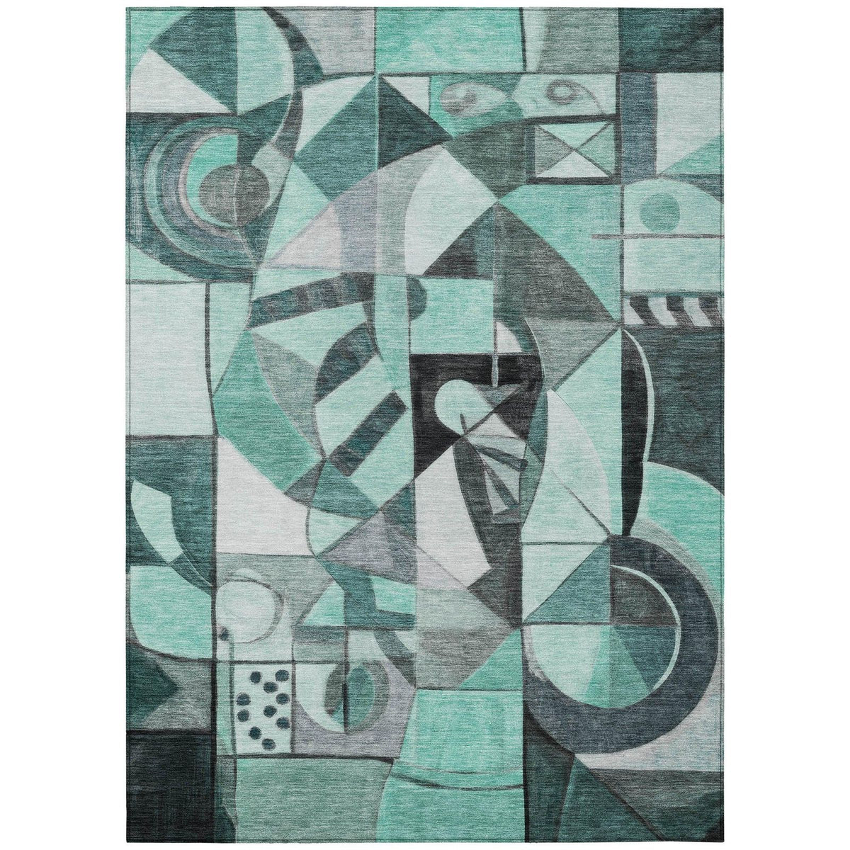 Addison Rugs Jaelius Teal Washable Indoor-Outdoor Rug
