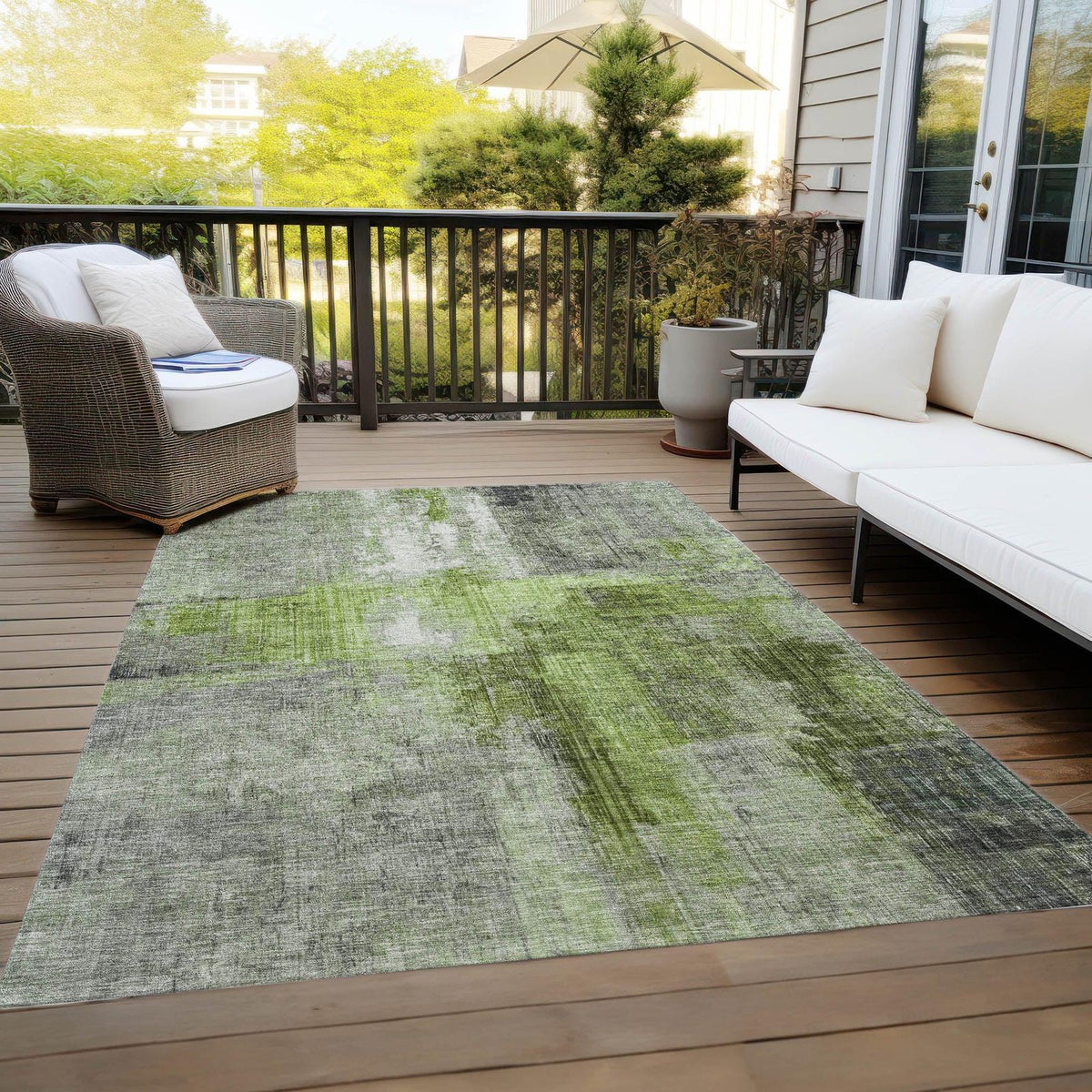 Addison Rugs Jaelor Green Washable Indoor-Outdoor Rug