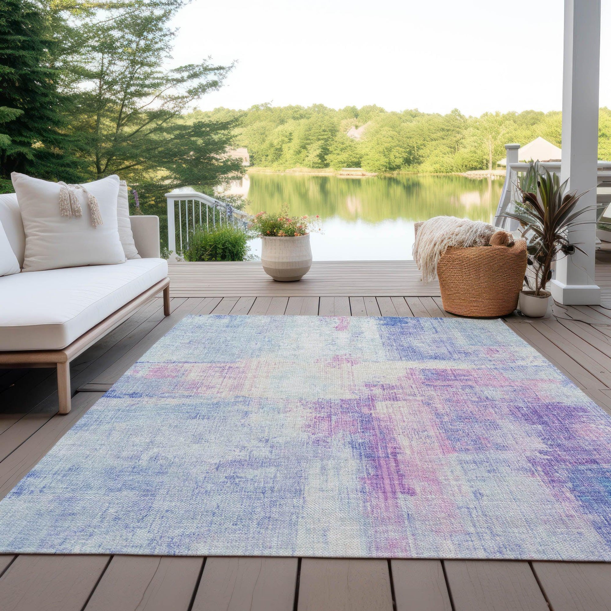 Addison Rugs Jaelor Blue Washable Indoor-Outdoor Rug