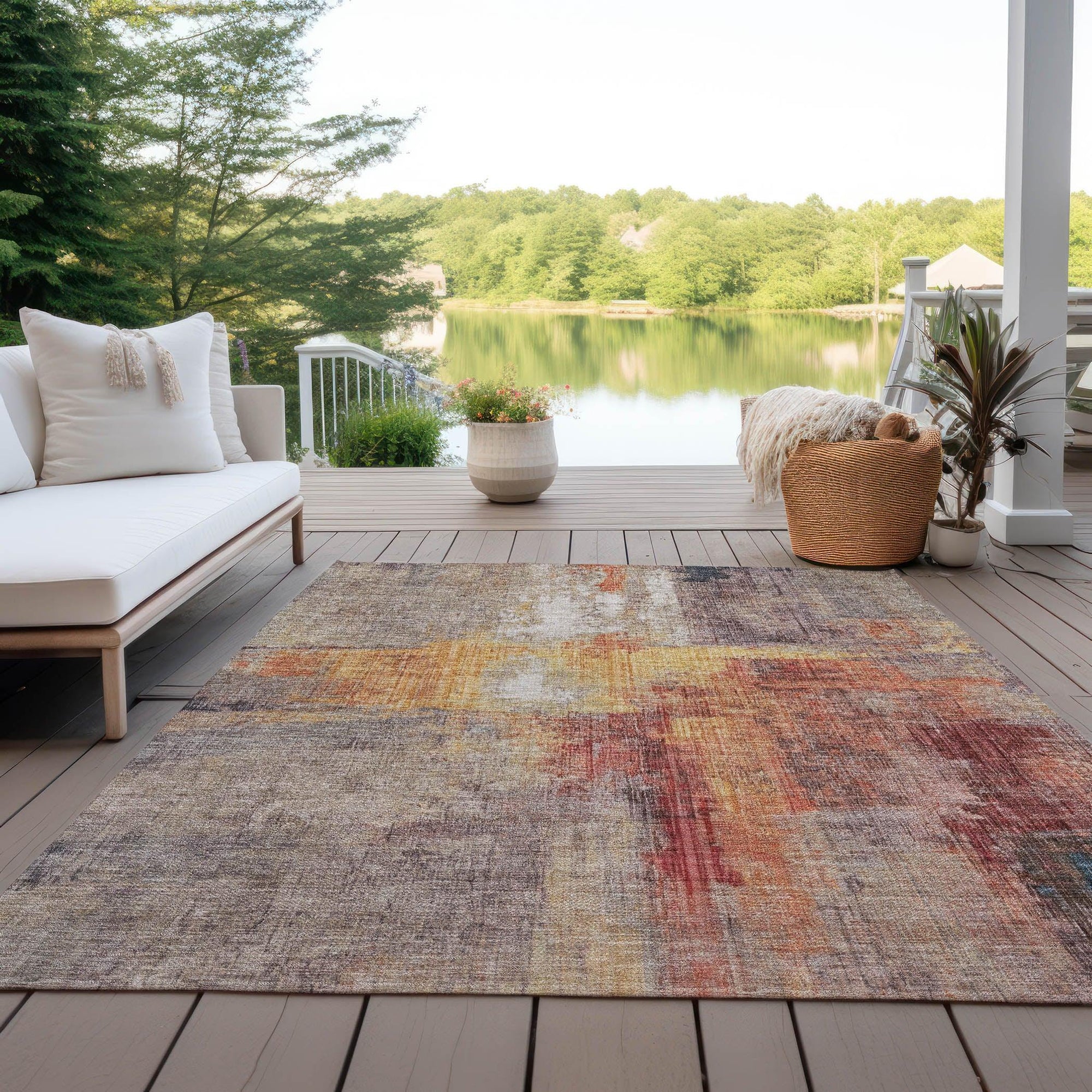 Addison Rugs Jaelor Brown Washable Indoor-Outdoor Rug