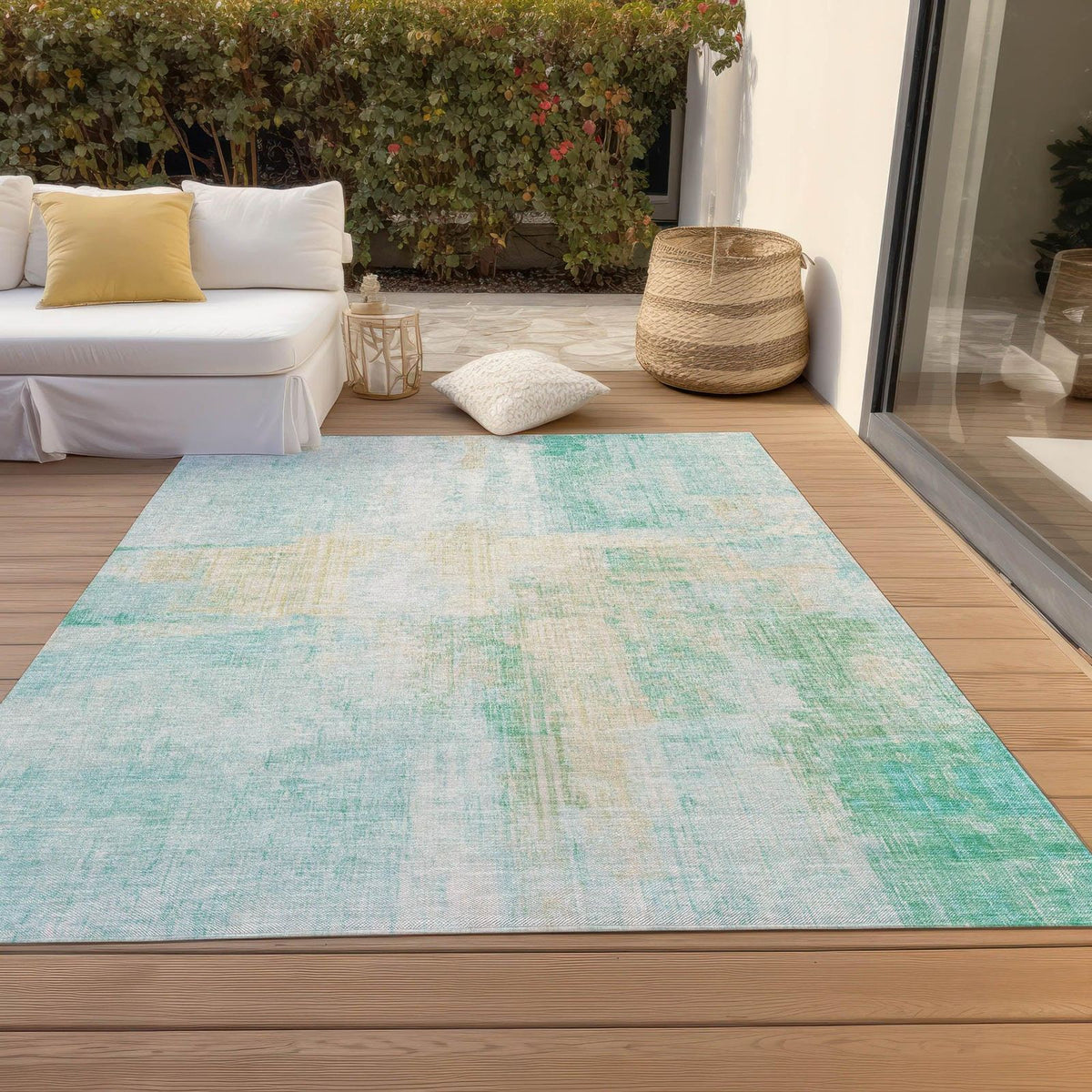 Addison Rugs Jaelor Teal Washable Indoor-Outdoor Rug