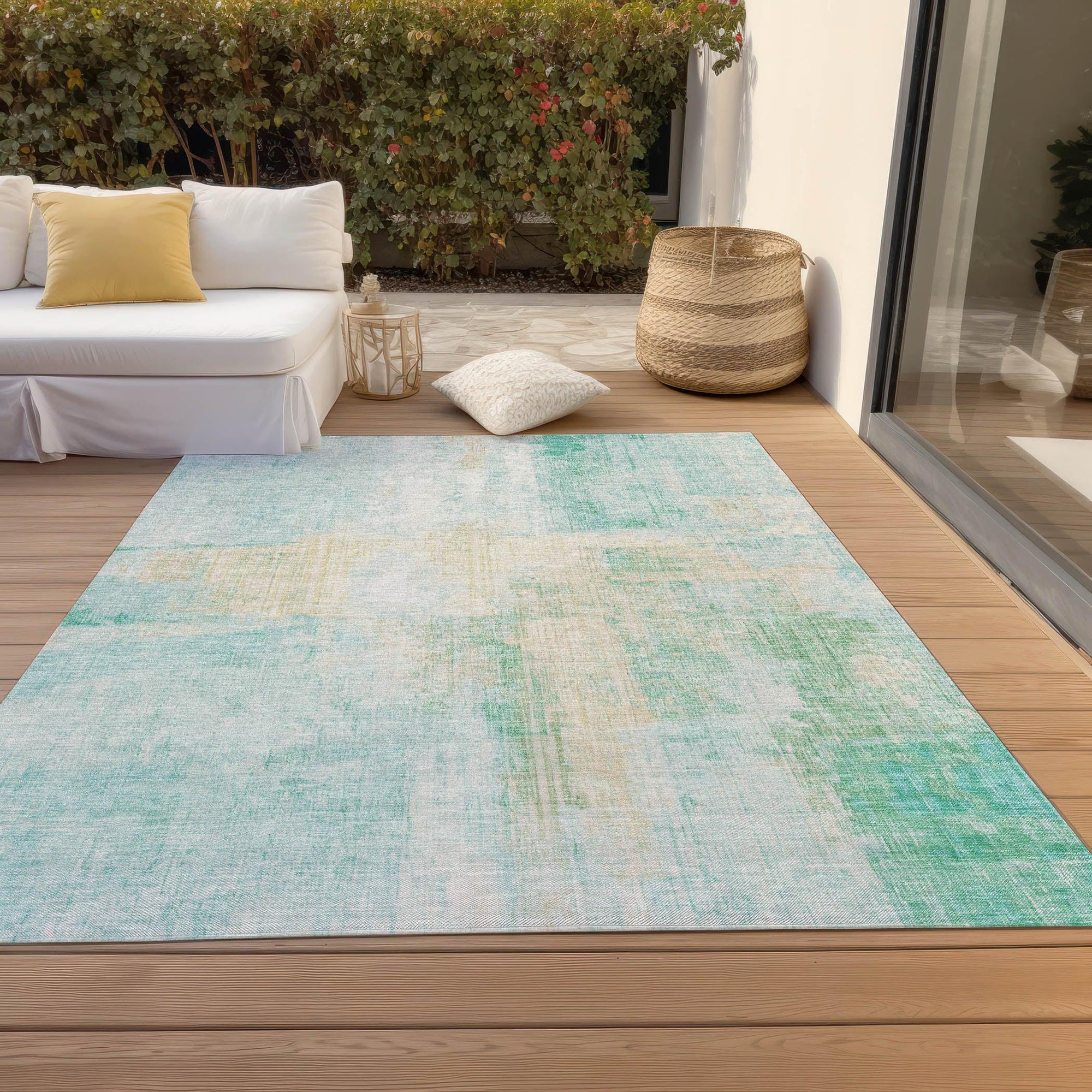 Addison Rugs Jaelor Teal Washable Indoor-Outdoor Rug