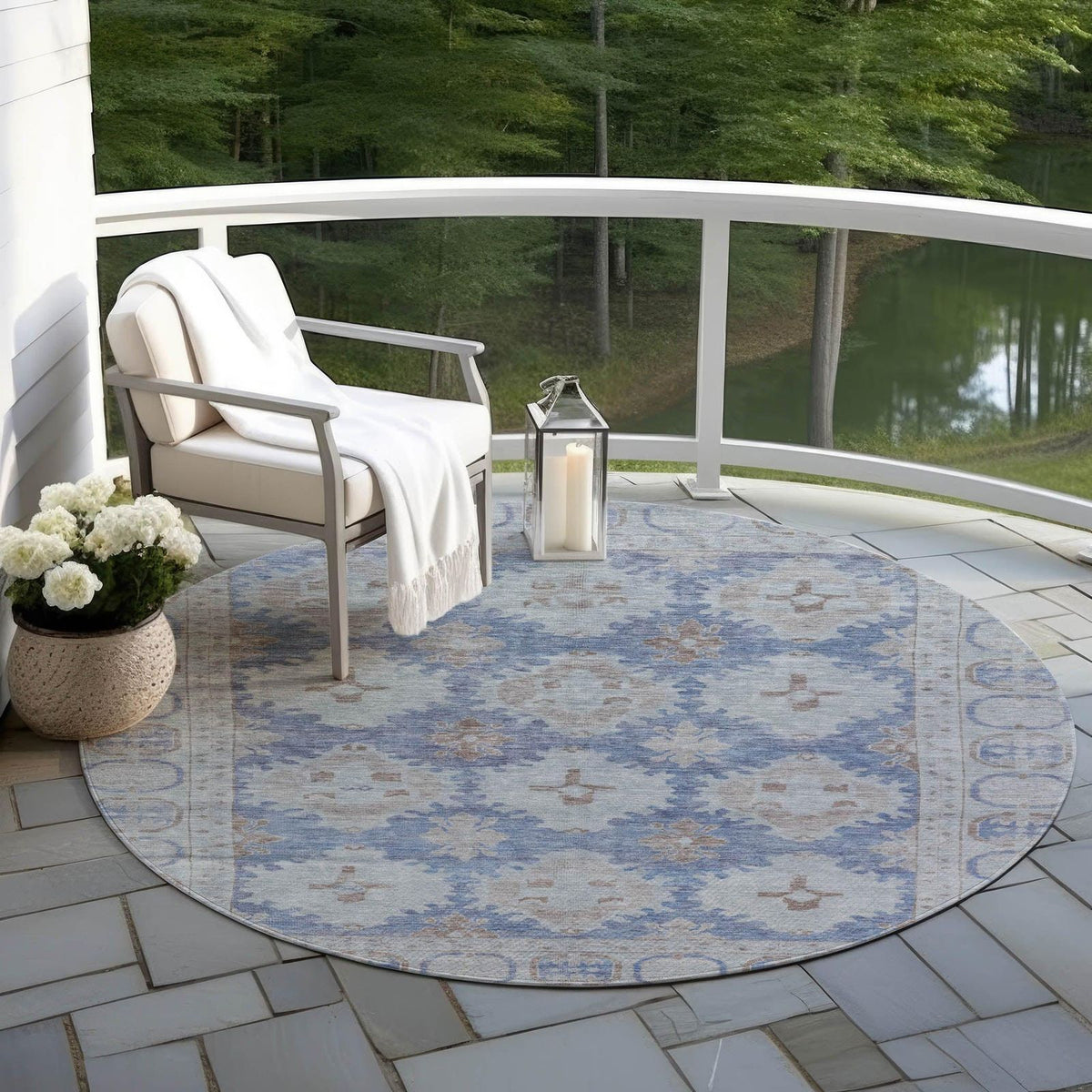 Addison Rugs Jaelora Blue Washable Indoor-Outdoor Rug