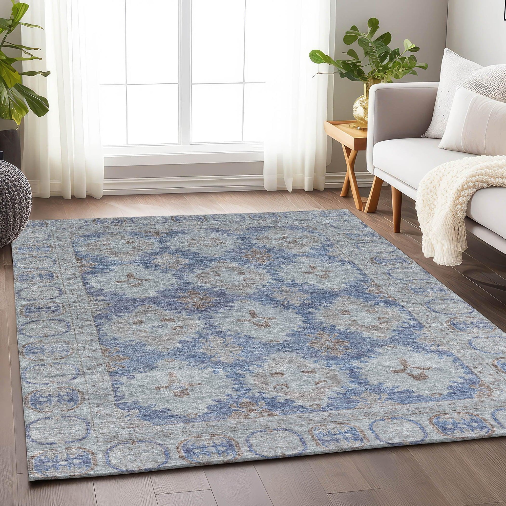 Addison Rugs Jaelora Blue Washable Indoor-Outdoor Rug