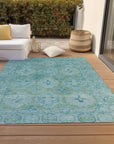 Addison Rugs Jaelora Teal Washable Indoor-Outdoor Rug