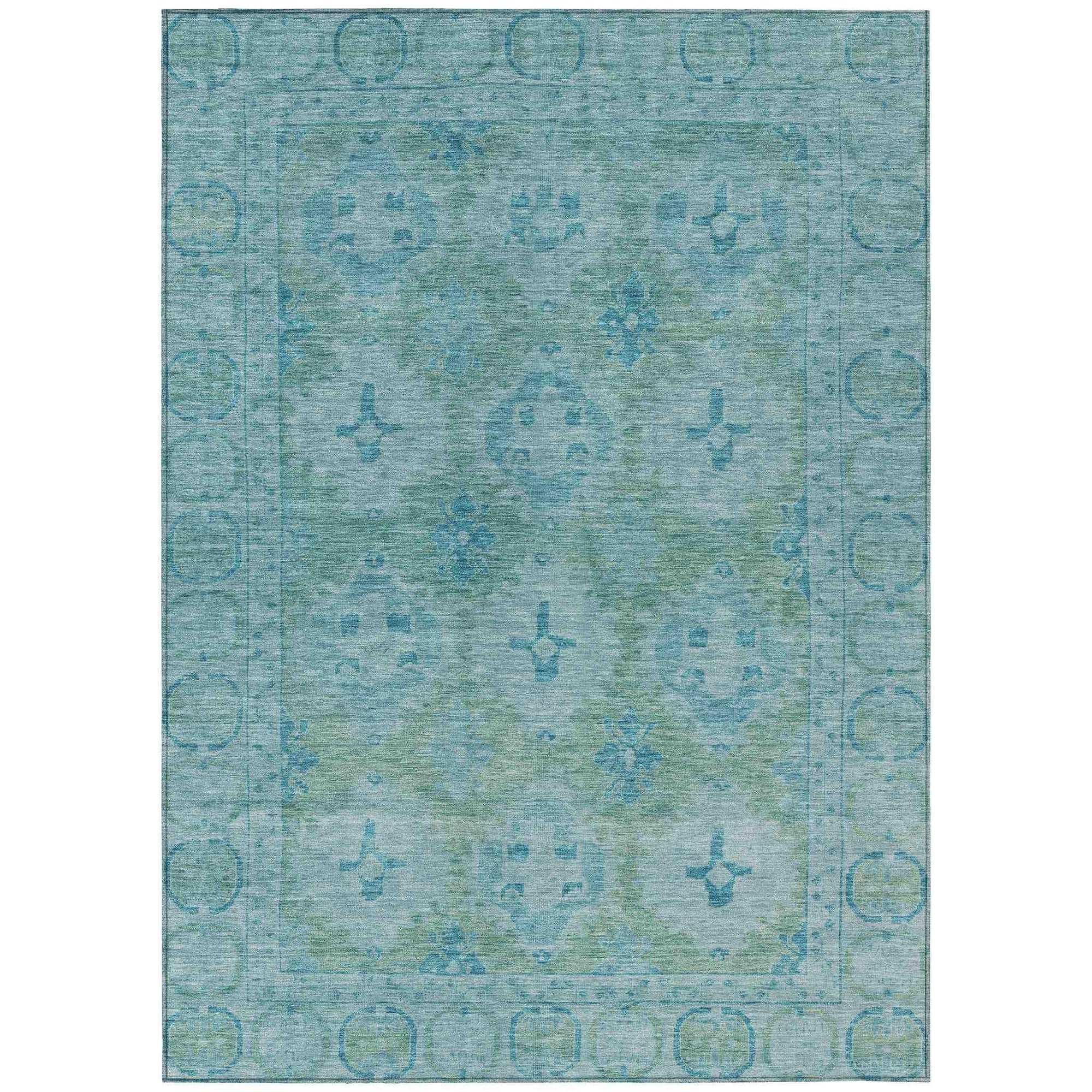 Addison Rugs Jaelora Teal Washable Indoor-Outdoor Rug