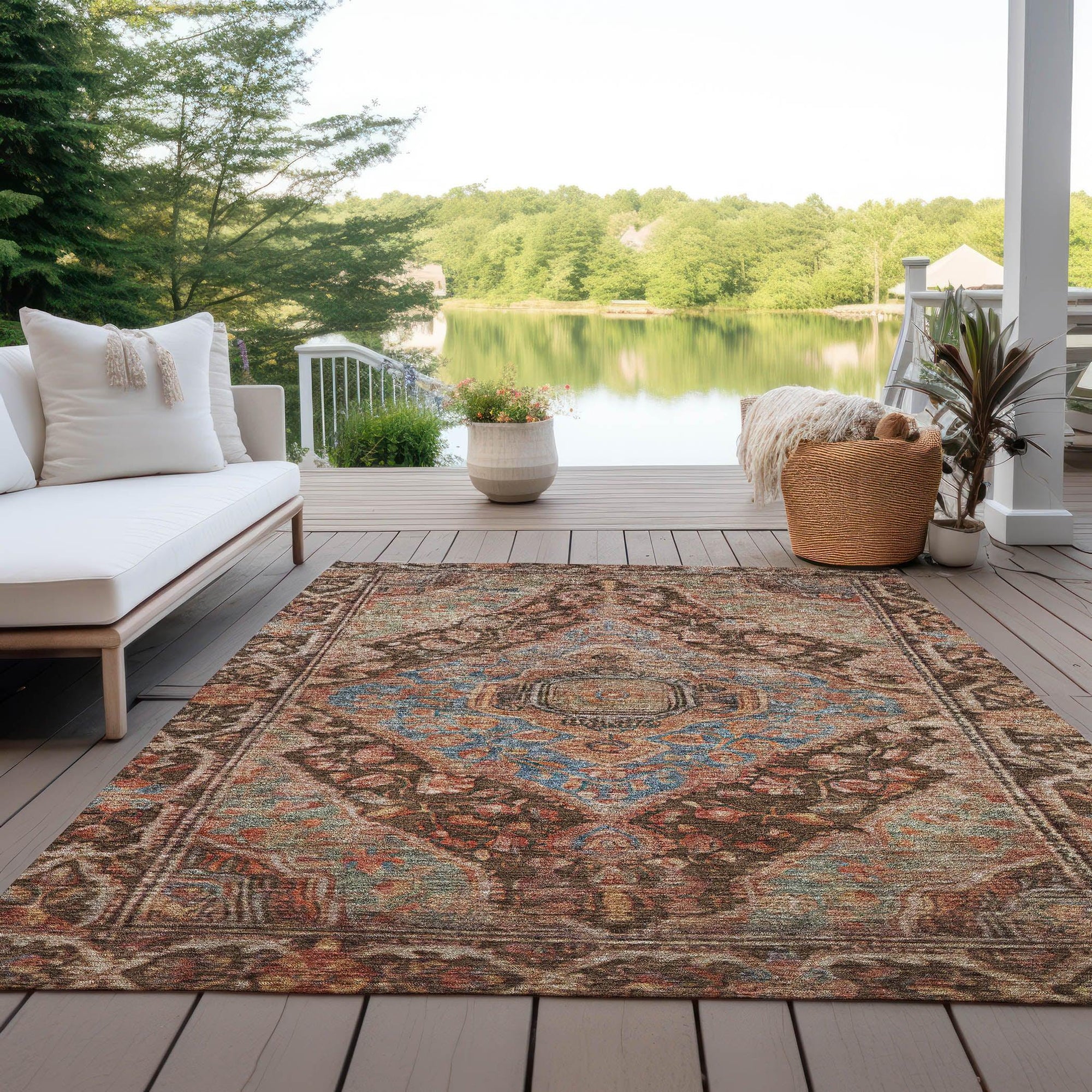 Addison Rugs Kaelanor Chocolate Washable Indoor-Outdoor Rug