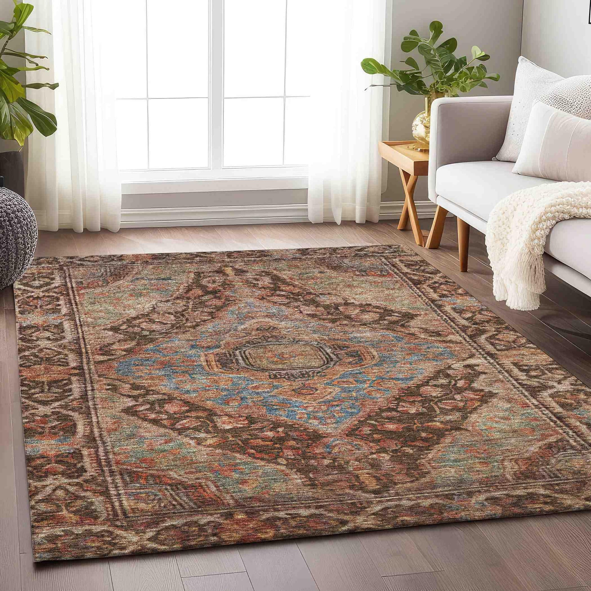 Addison Rugs Kaelanor Chocolate Washable Indoor-Outdoor Rug
