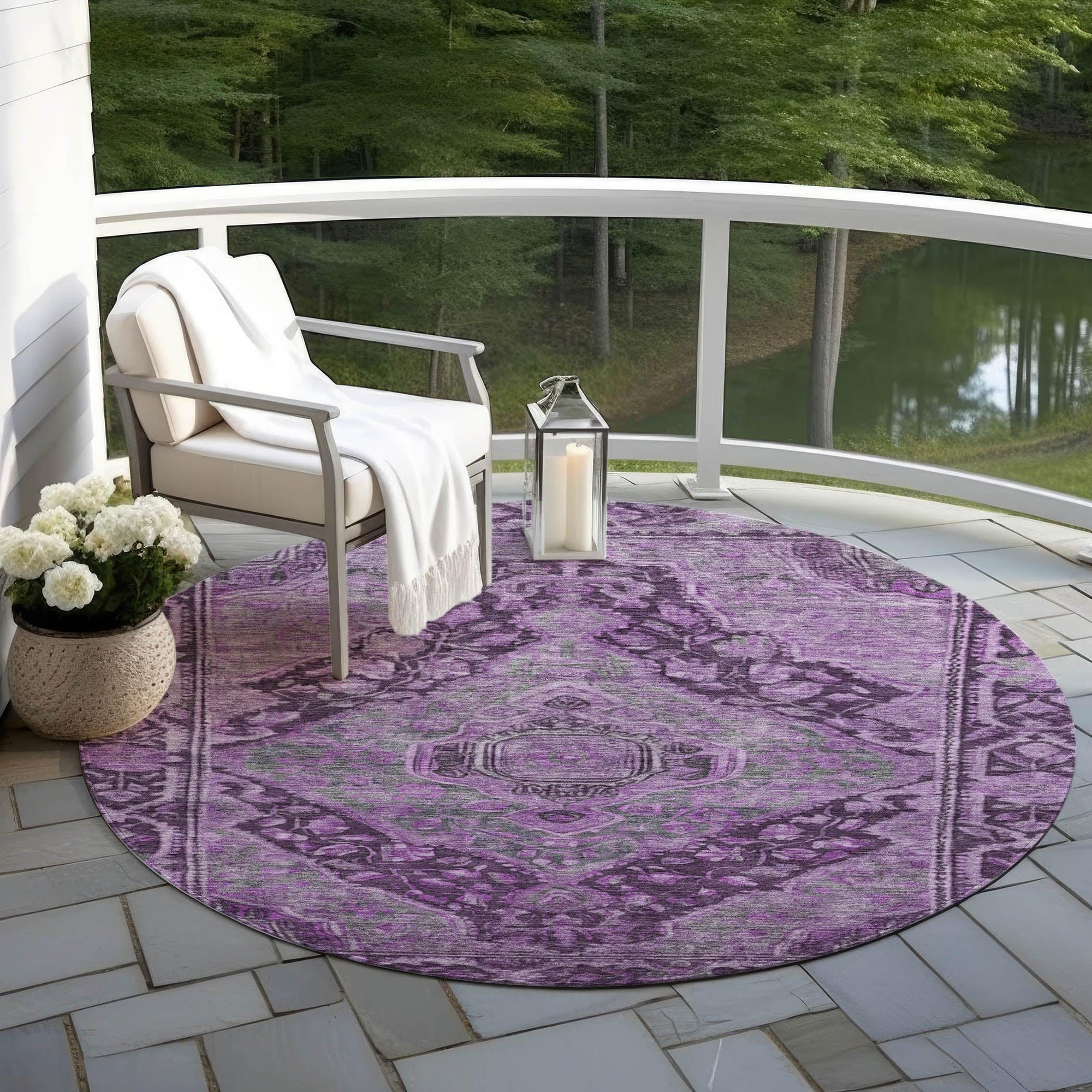 Addison Rugs Kaelanor Purple Washable Indoor-Outdoor Rug