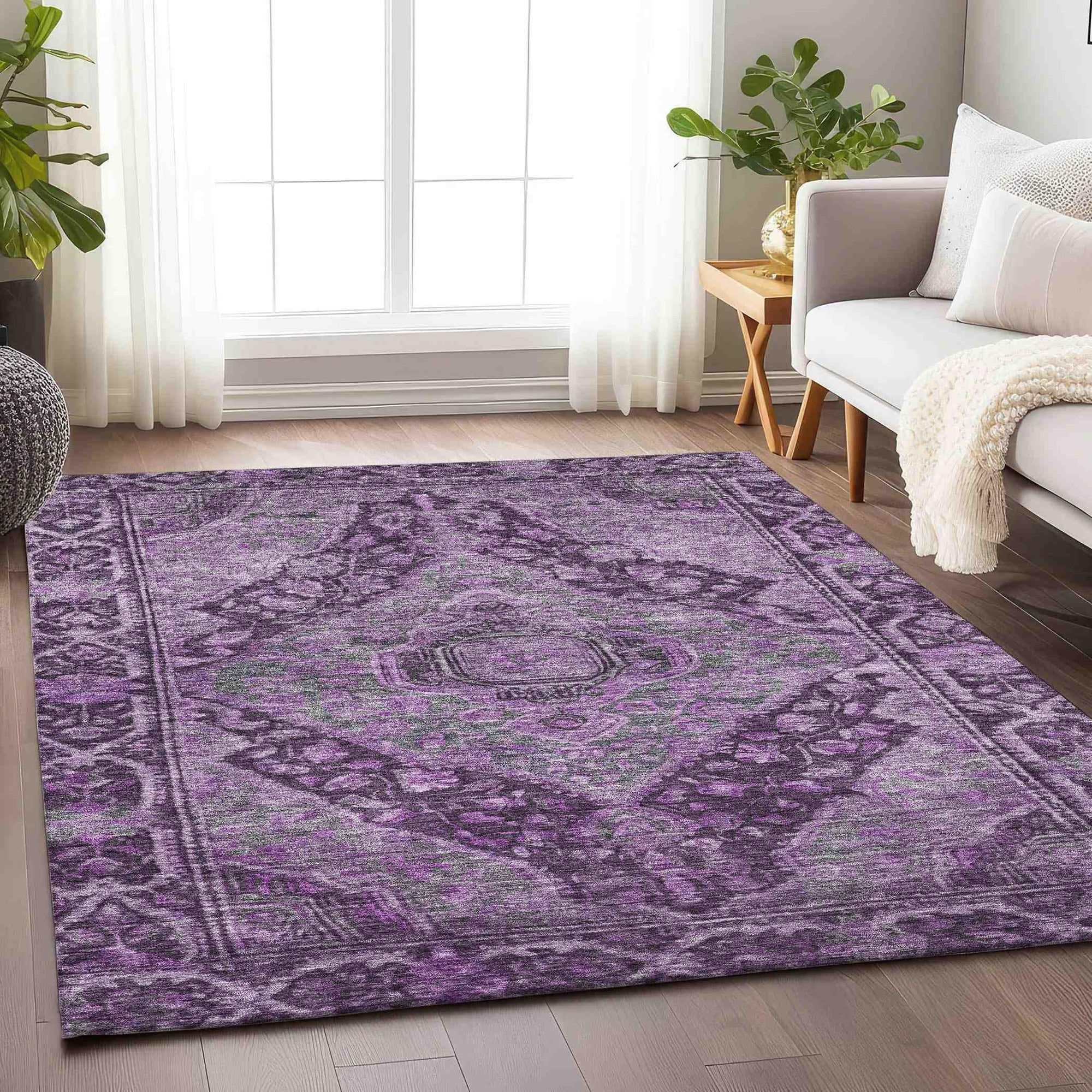 Addison Rugs Kaelanor Purple Washable Indoor-Outdoor Rug