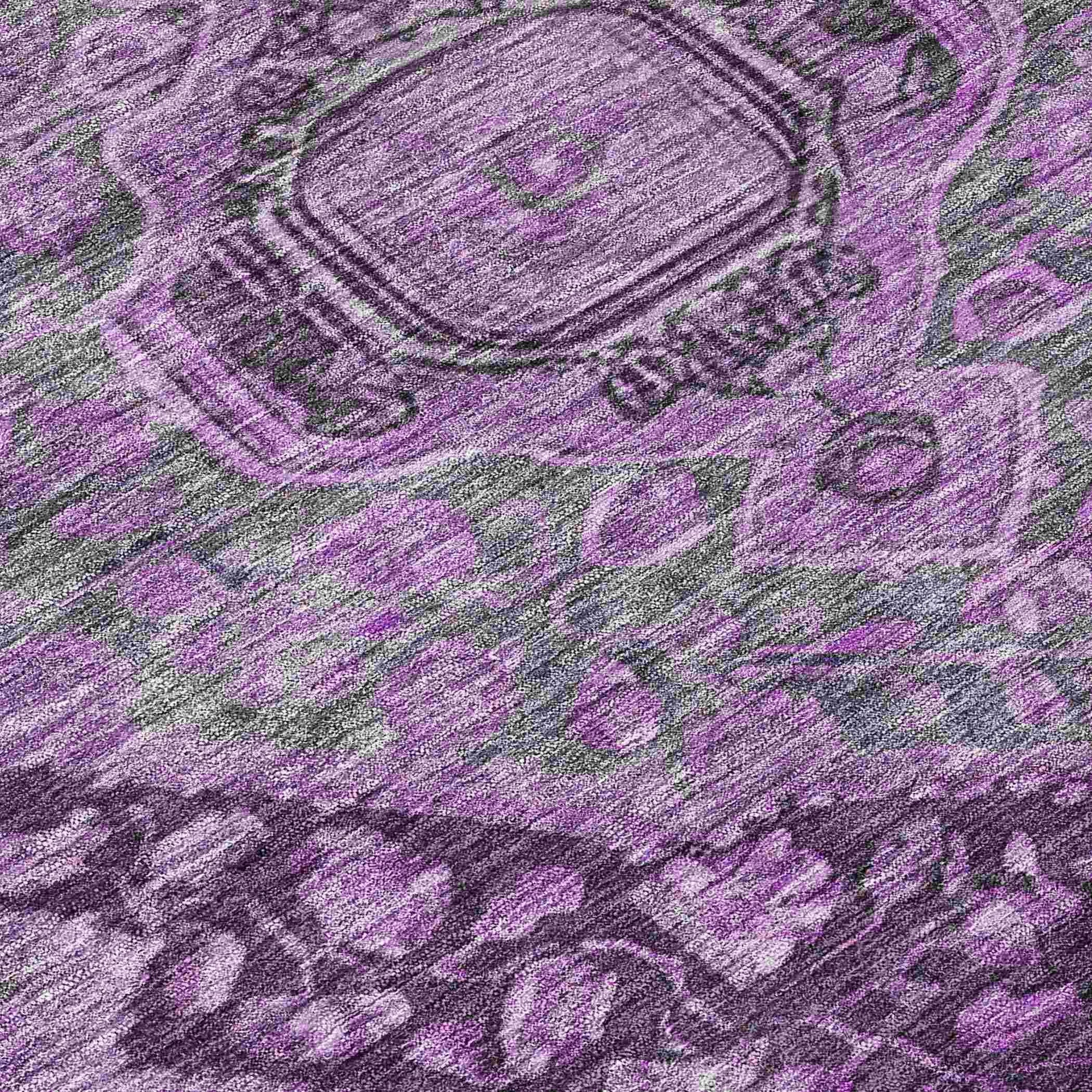 Addison Rugs Kaelanor Purple Washable Indoor-Outdoor Rug