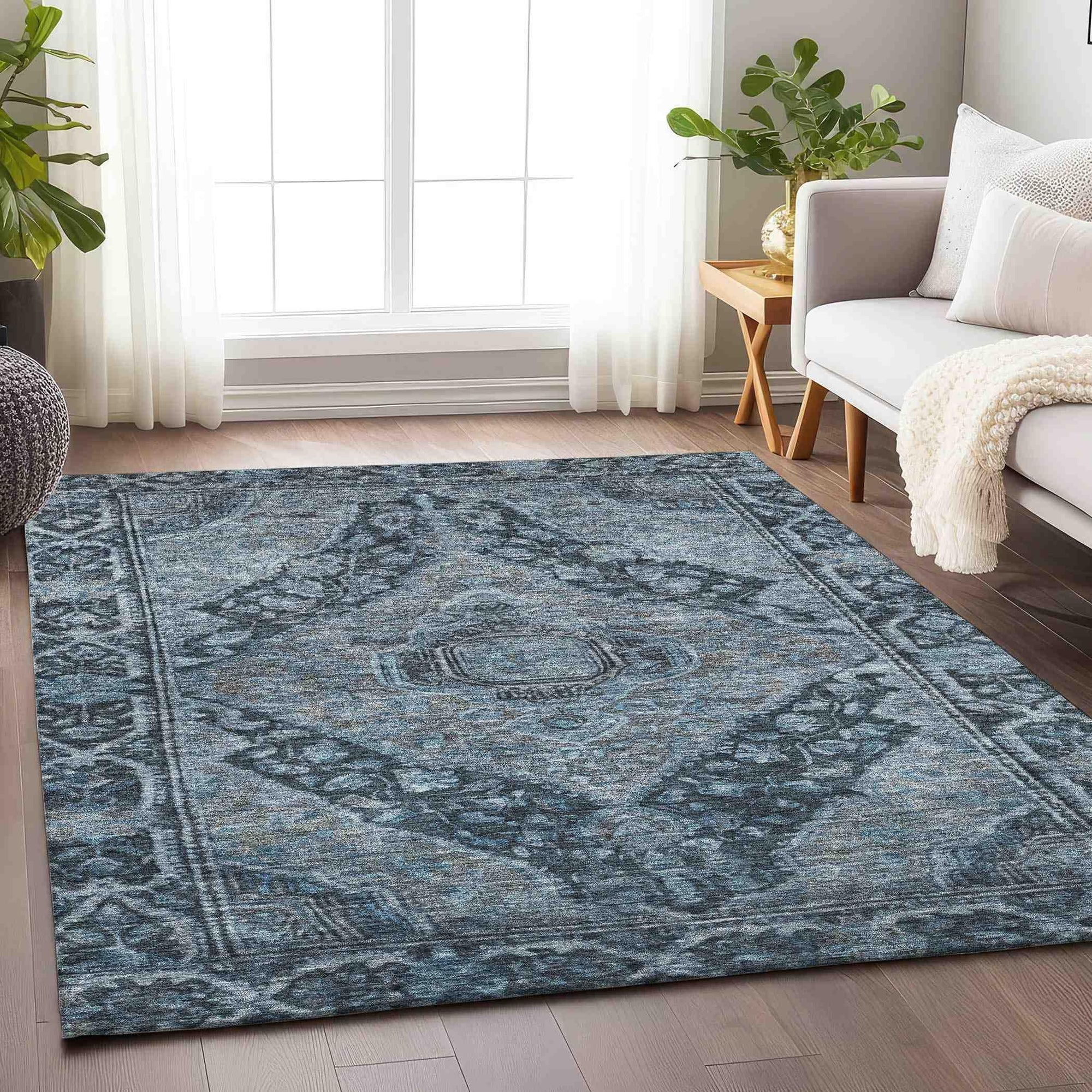 Addison Rugs Kaelanor Navy Washable Indoor-Outdoor Rug