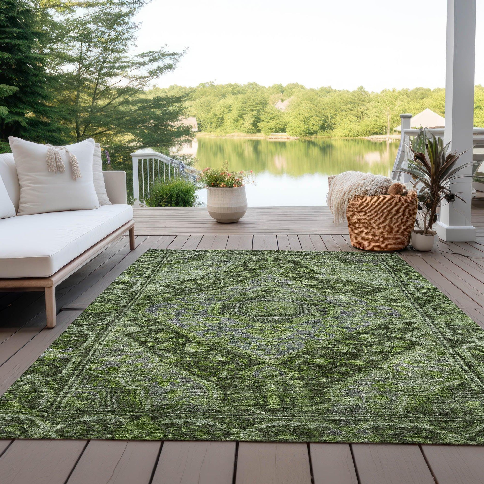 Addison Rugs Kaelanor Green Washable Indoor-Outdoor Rug