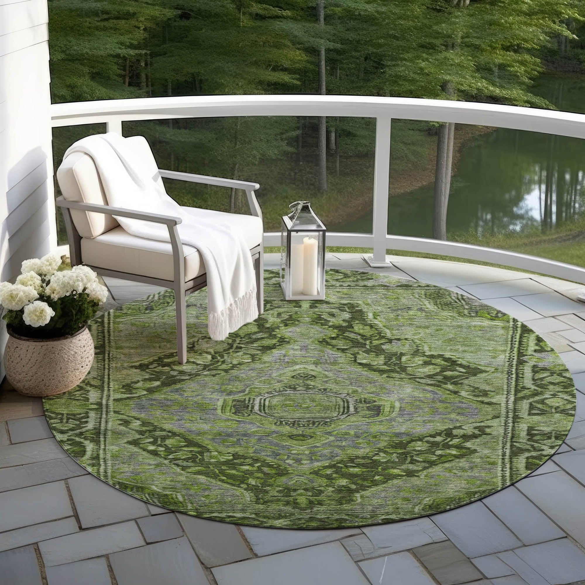 Addison Rugs Kaelanor Green Washable Indoor-Outdoor Rug