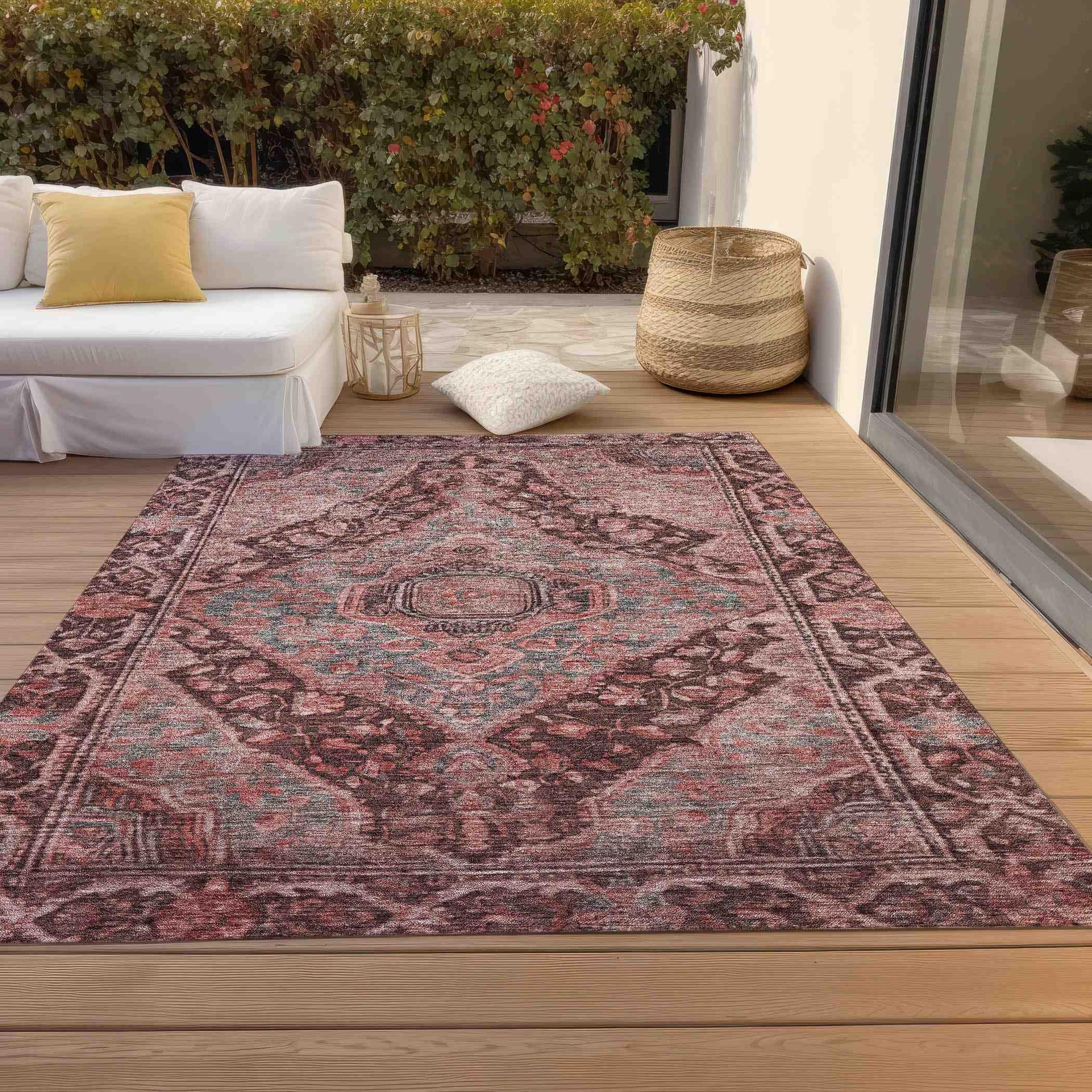 Addison Rugs Kaelanor Orange Washable Indoor-Outdoor Rug