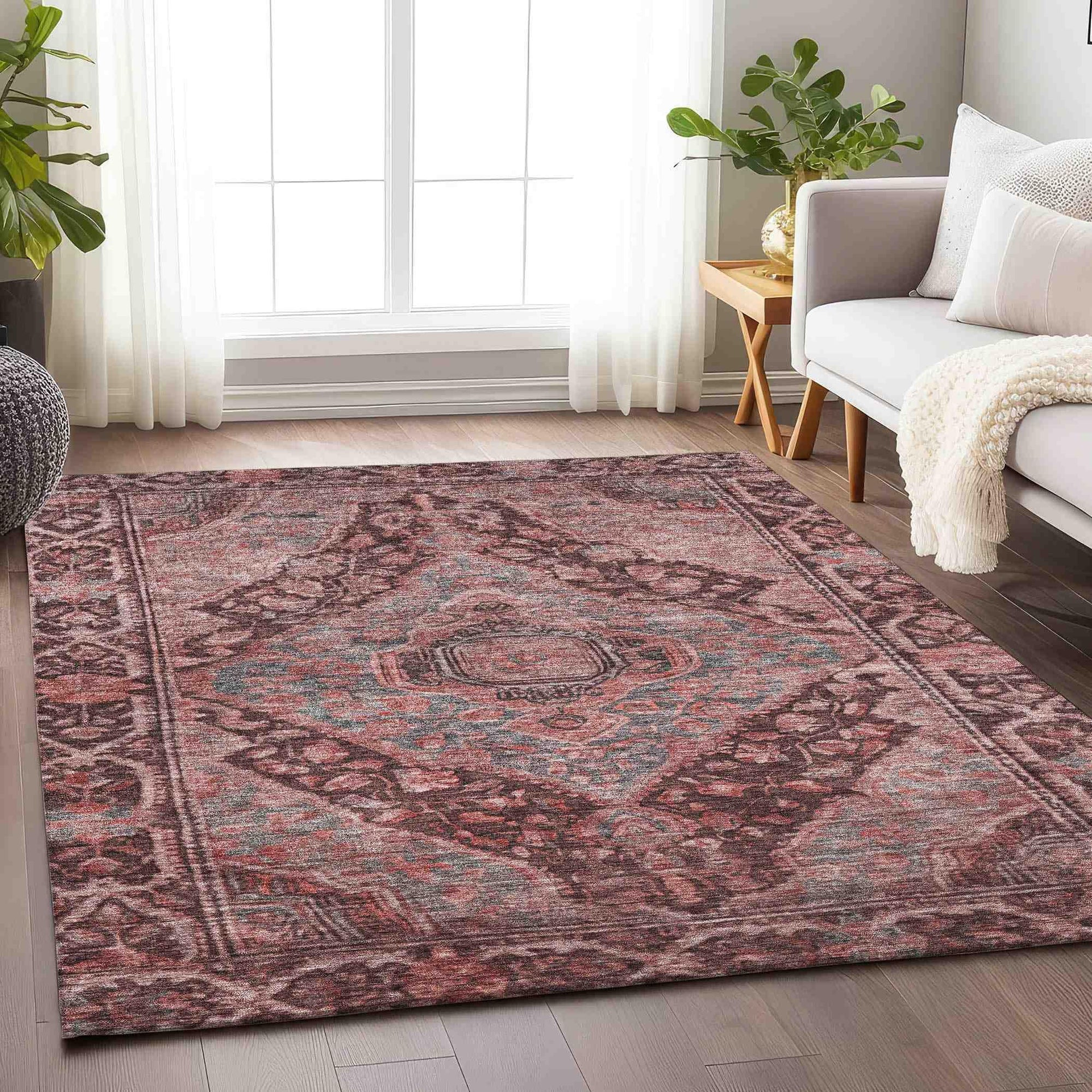 Addison Rugs Kaelanor Orange Washable Indoor-Outdoor Rug