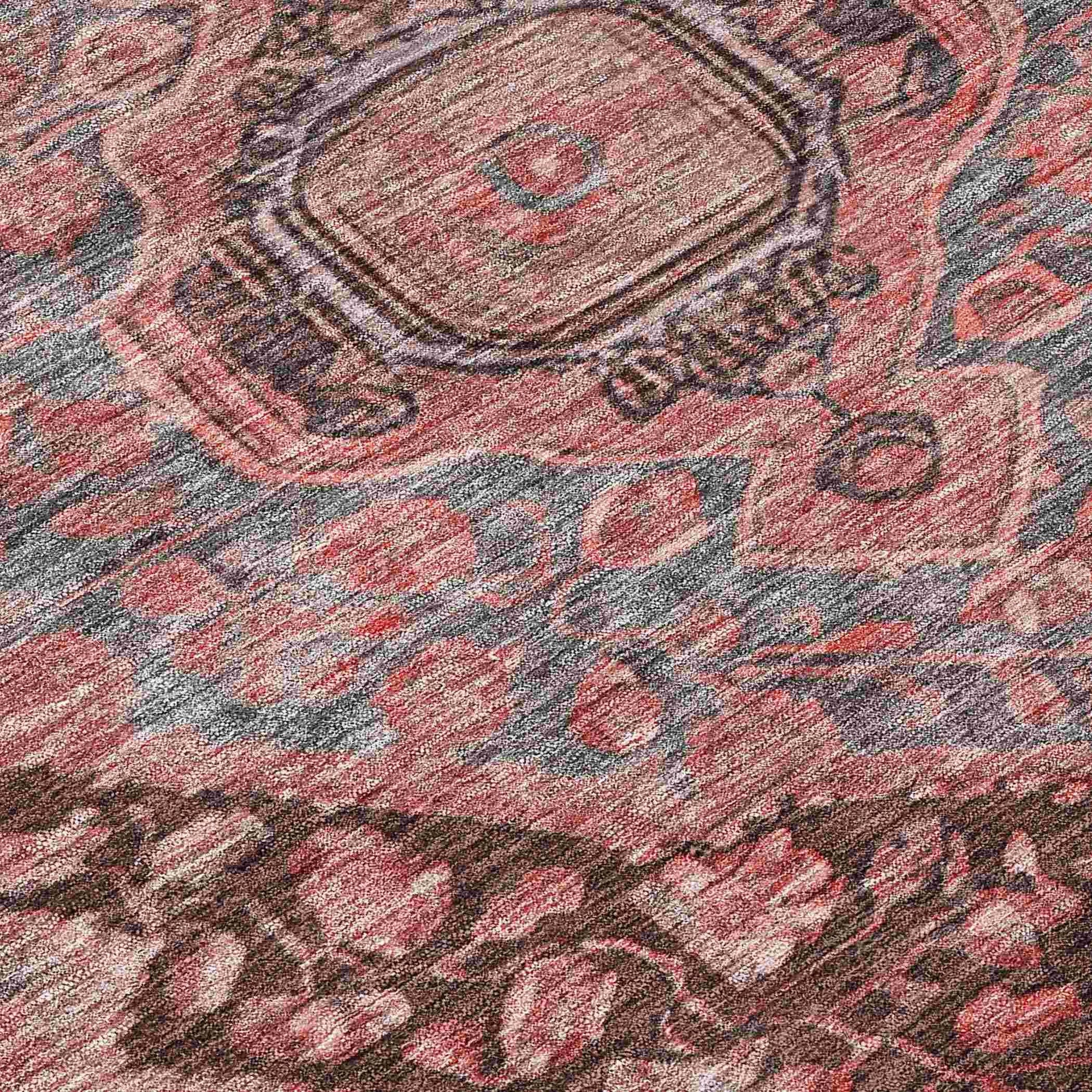 Addison Rugs Kaelanor Orange Washable Indoor-Outdoor Rug