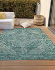 Addison Rugs Kaelanor Teal Washable Indoor-Outdoor Rug