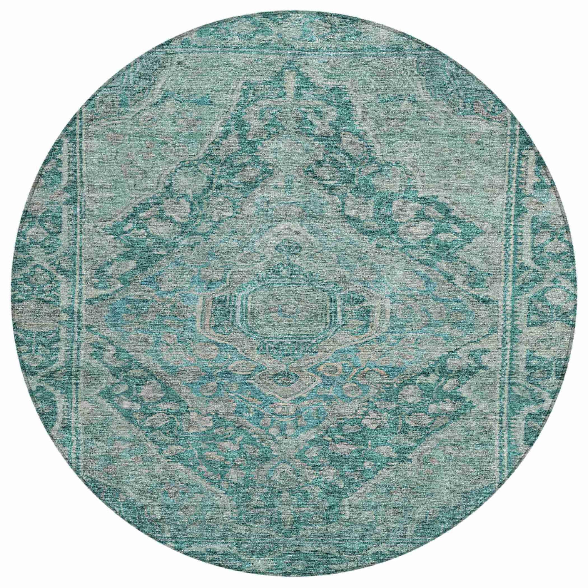 Addison Rugs Kaelanor Teal Washable Indoor-Outdoor Rug
