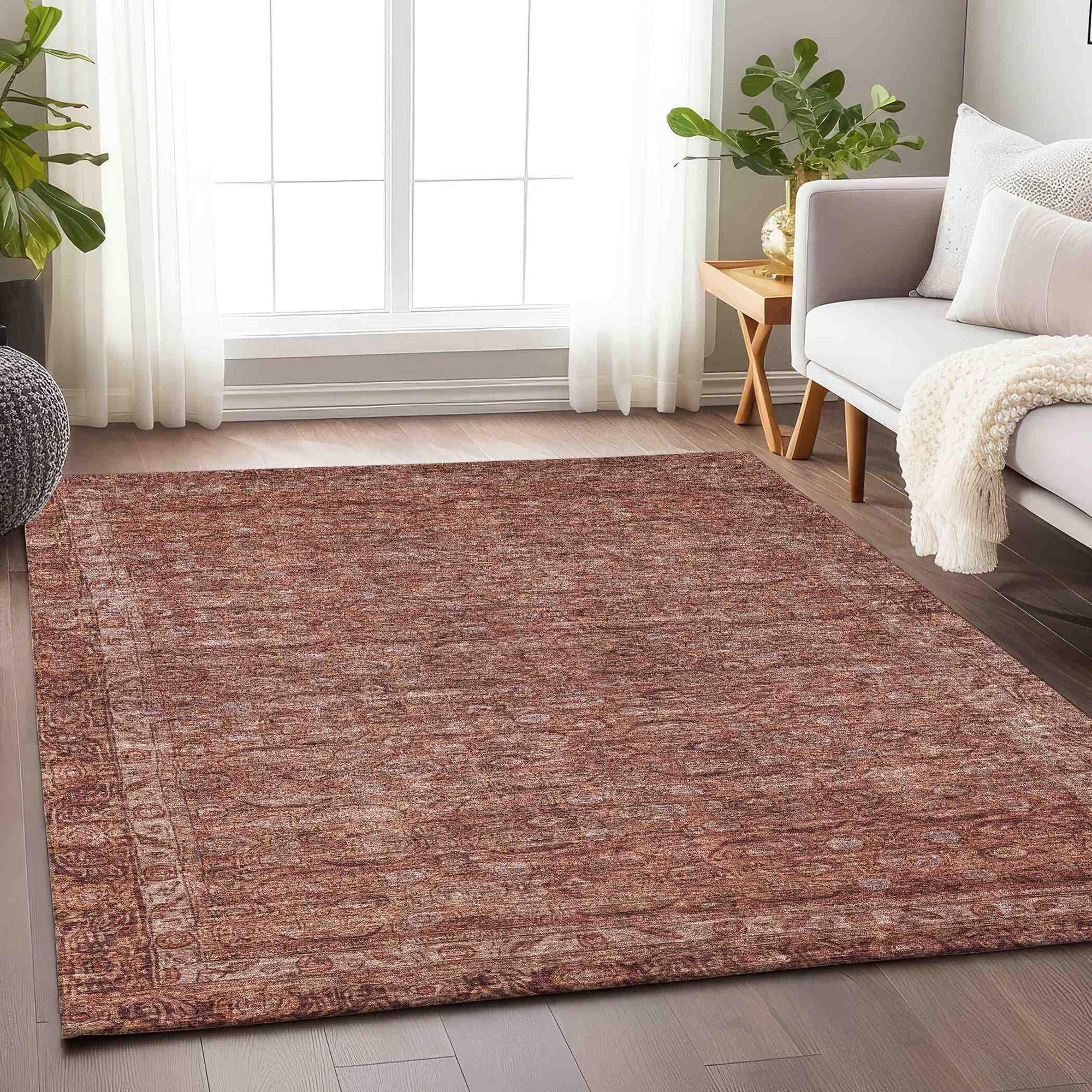 Addison Rugs Kaelara Orange Washable Indoor-Outdoor Rug