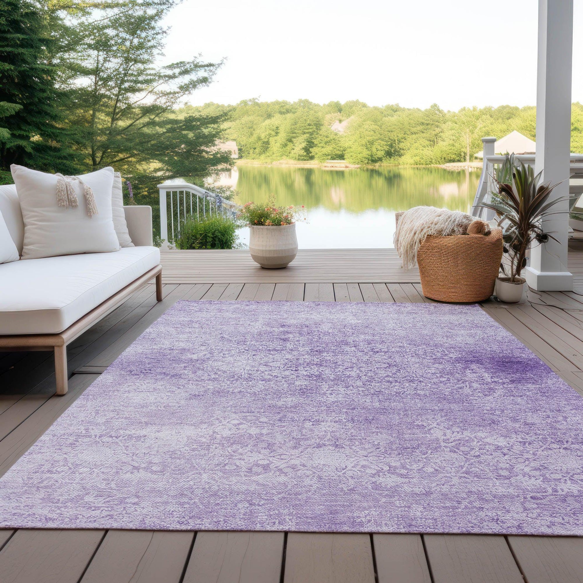 Addison Rugs Kaelas Purple Washable Indoor-Outdoor Rug