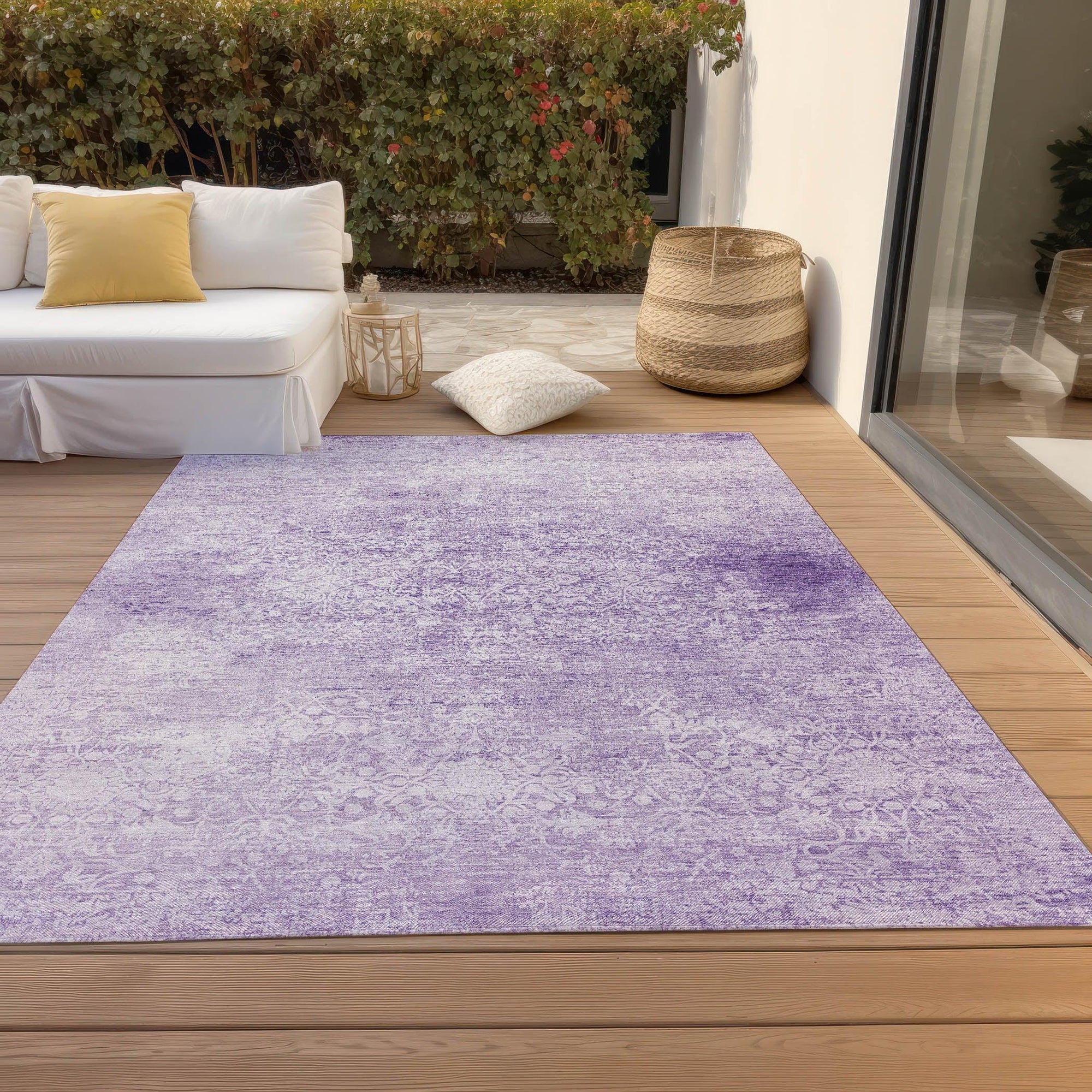 Addison Rugs Kaelas Purple Washable Indoor-Outdoor Rug