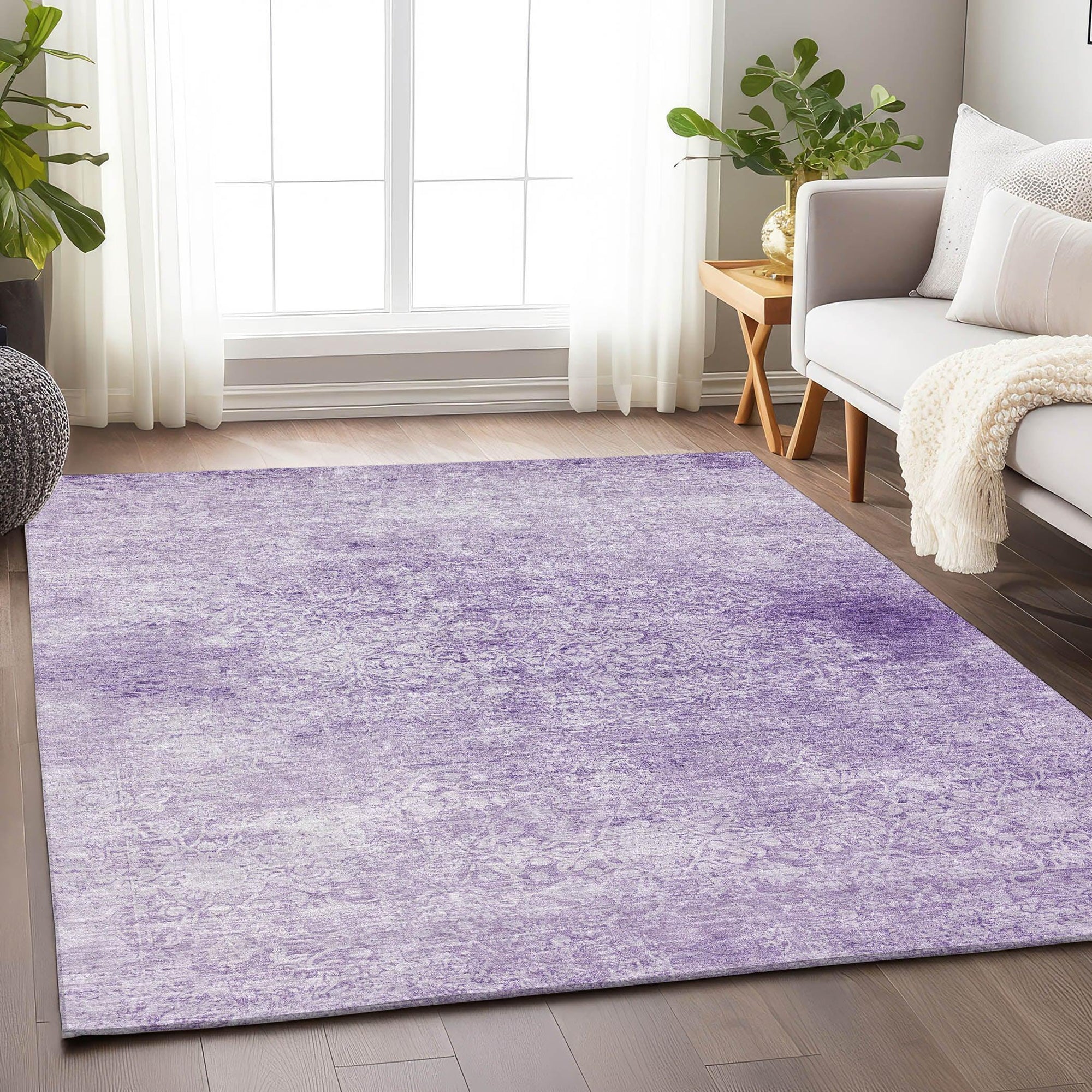Addison Rugs Kaelas Purple Washable Indoor-Outdoor Rug