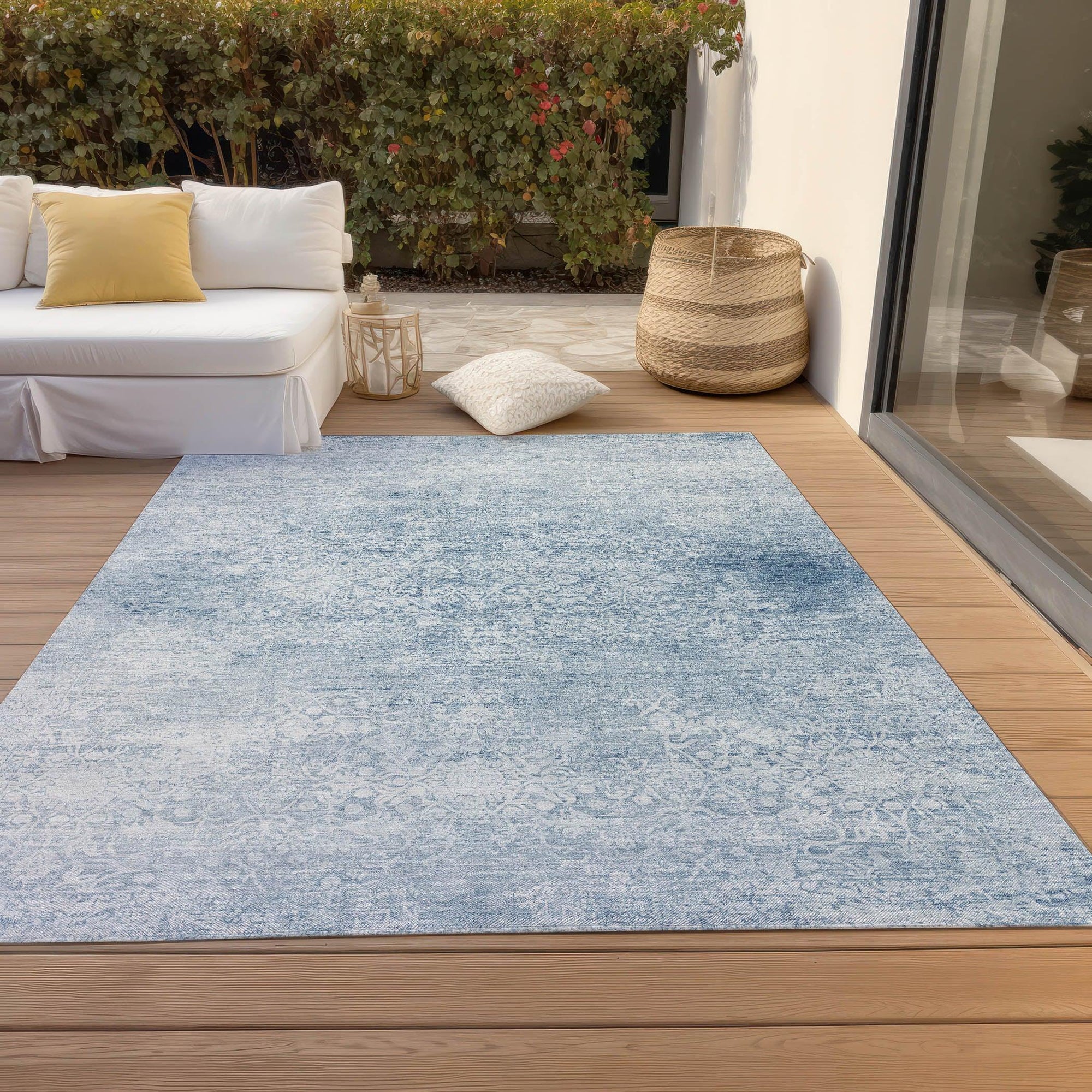 Addison Rugs Kaelas Blue Washable Indoor-Outdoor Rug
