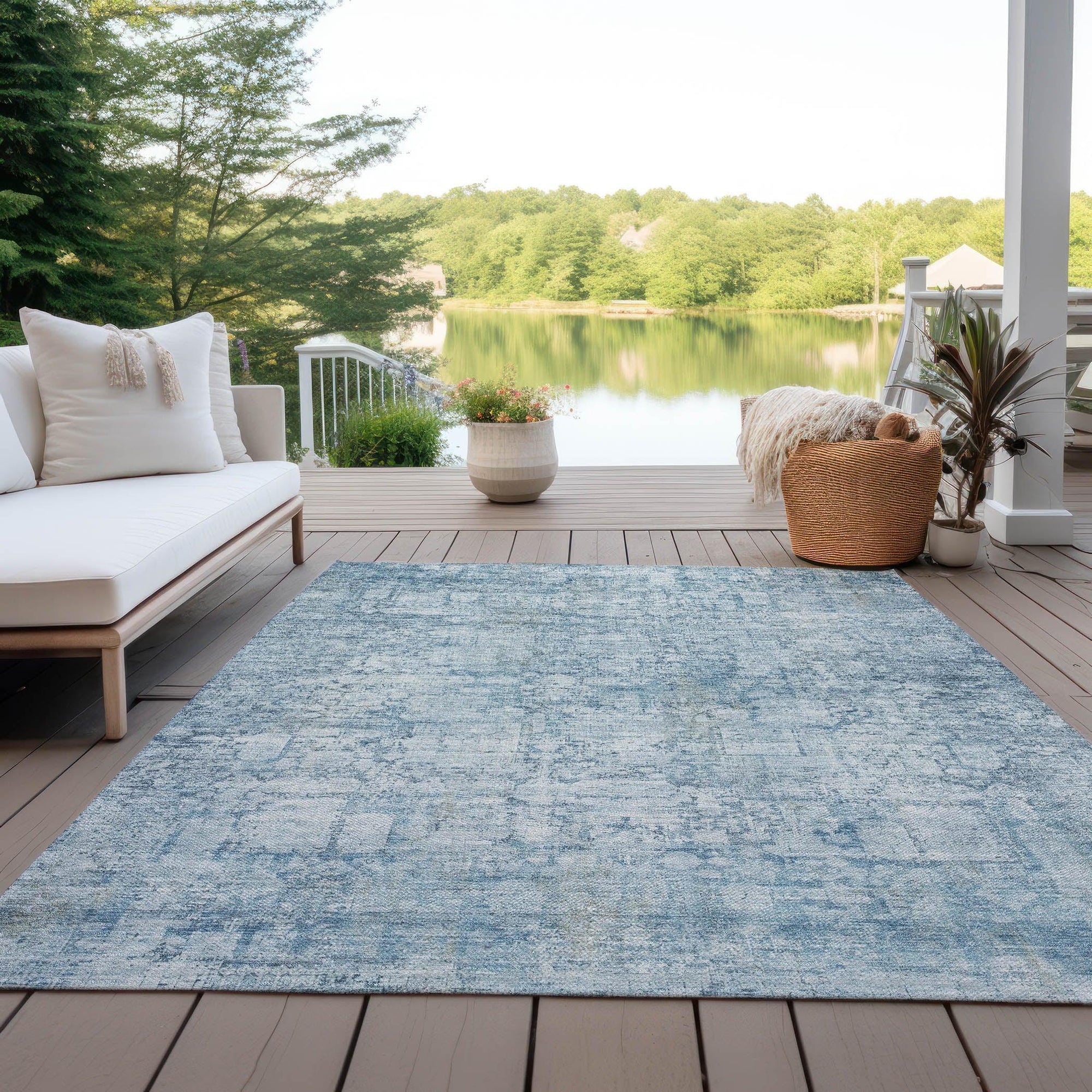 Addison Rugs Kaelien Blue Washable Indoor-Outdoor Rug