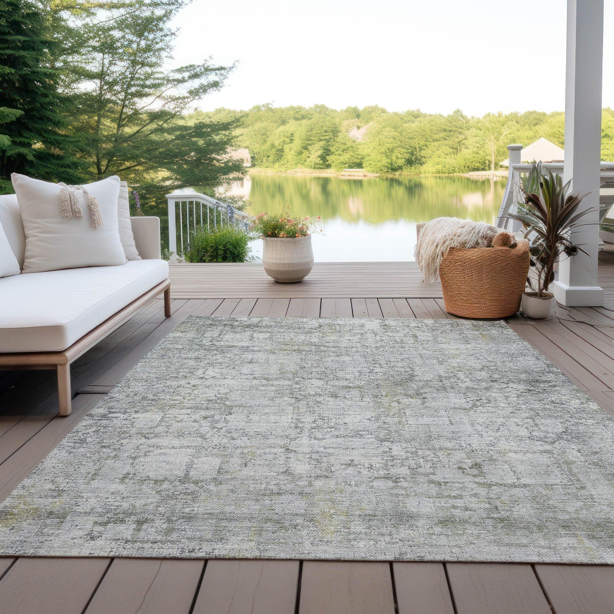 Addison Rugs Kaelien Gray Washable Indoor-Outdoor Rug
