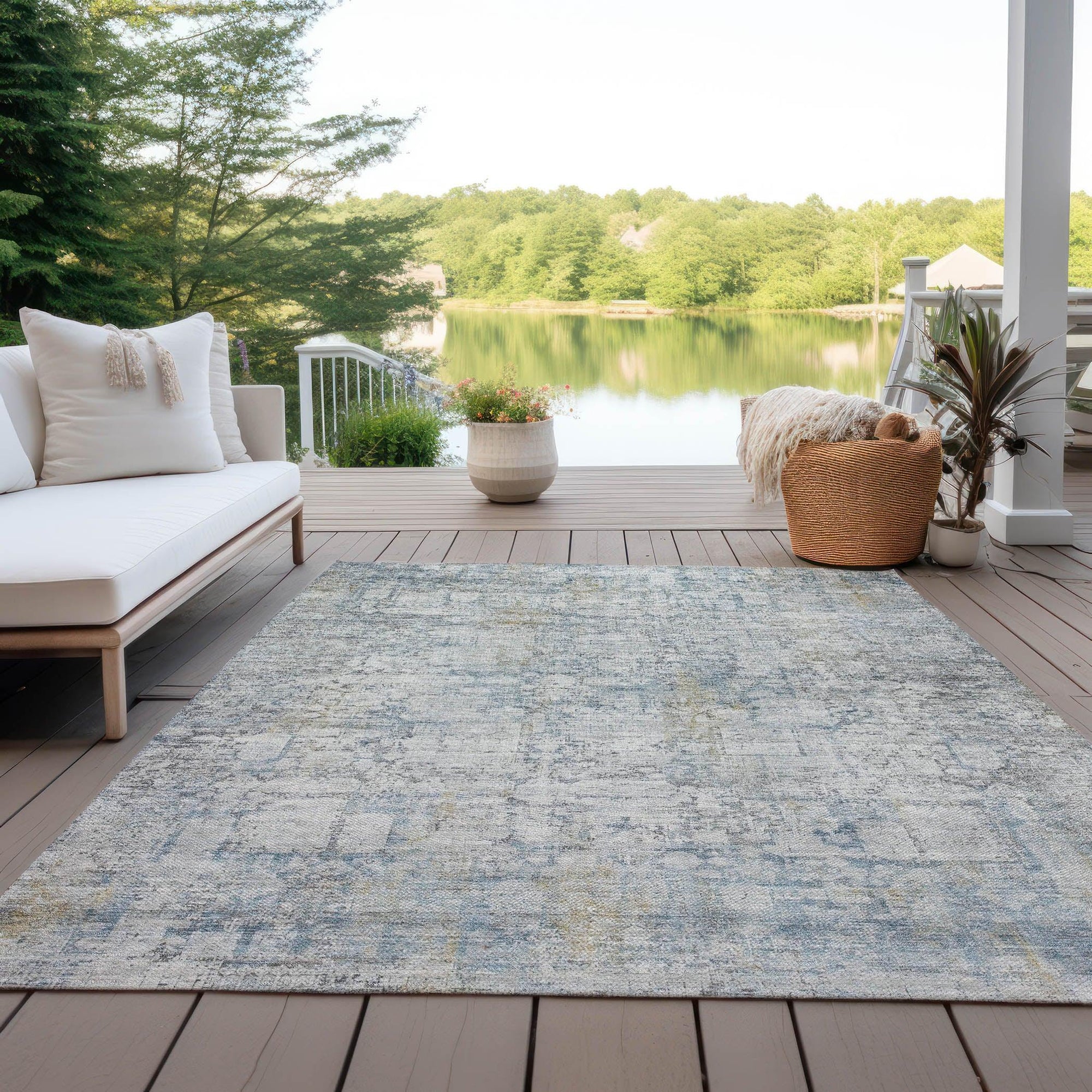Addison Rugs Kaelien Ivory Washable Indoor-Outdoor Rug