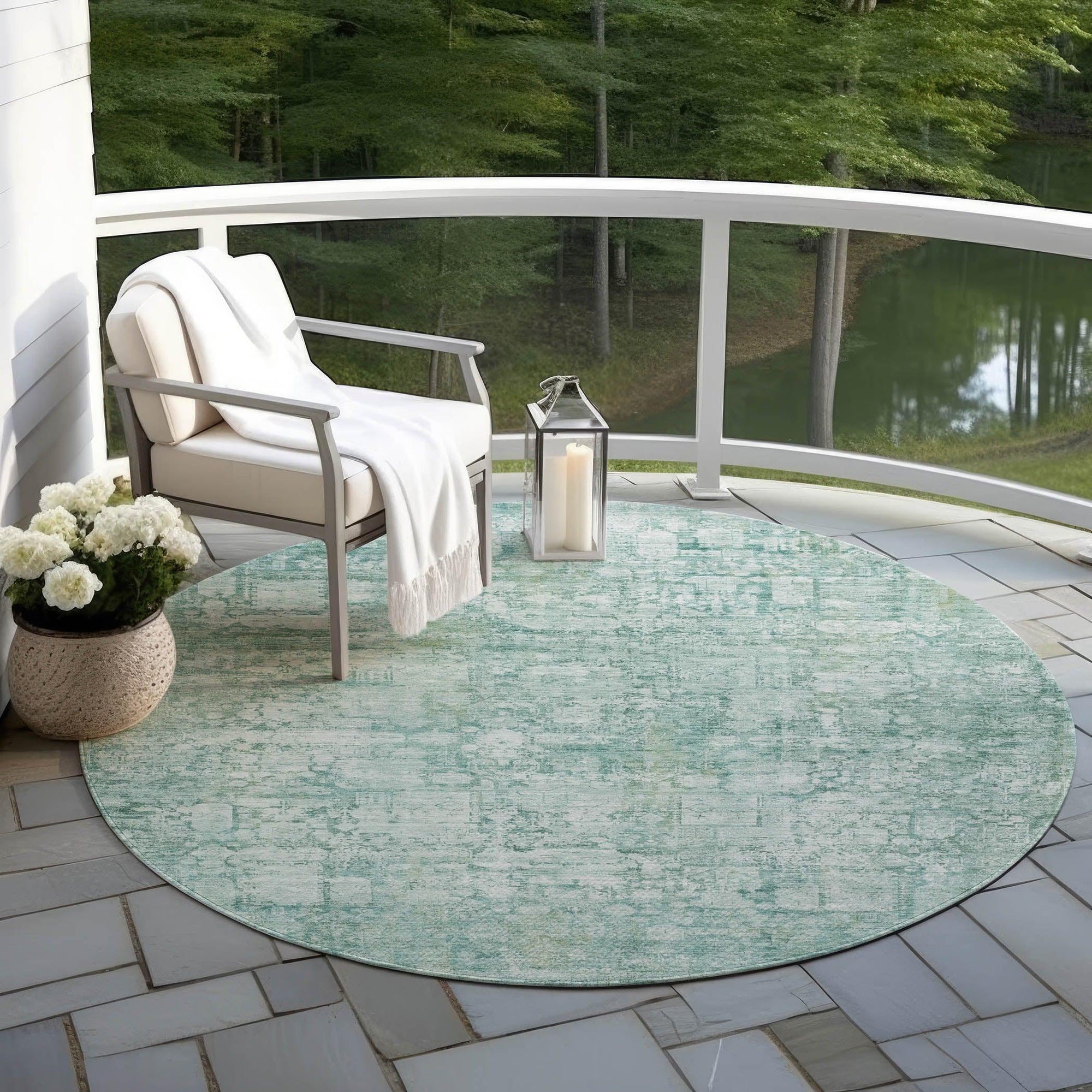 Addison Rugs Kaelien Teal Washable Indoor-Outdoor Rug
