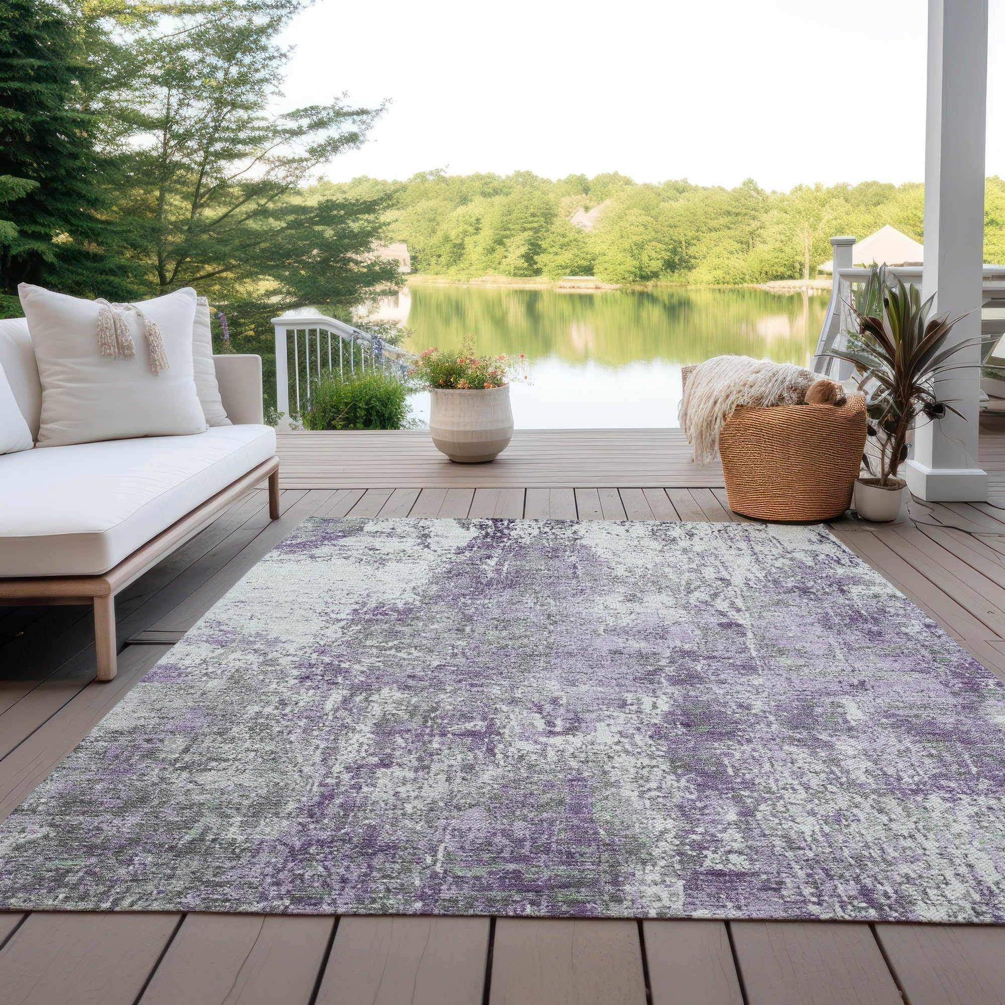 Addison Rugs Kaelion Purple Washable Indoor-Outdoor Rug