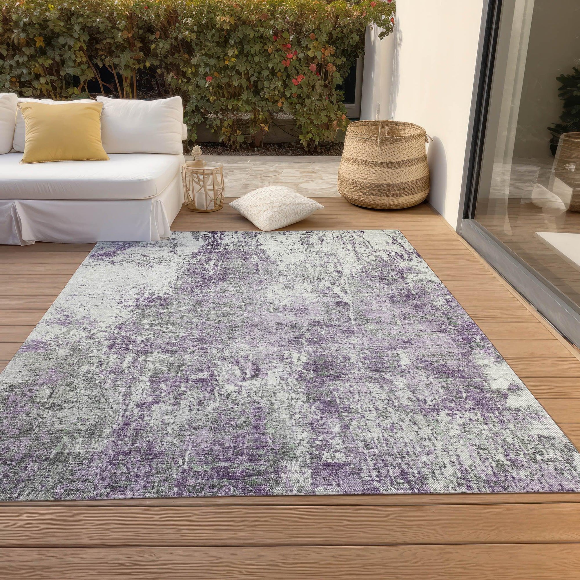 Addison Rugs Kaelion Purple Washable Indoor-Outdoor Rug