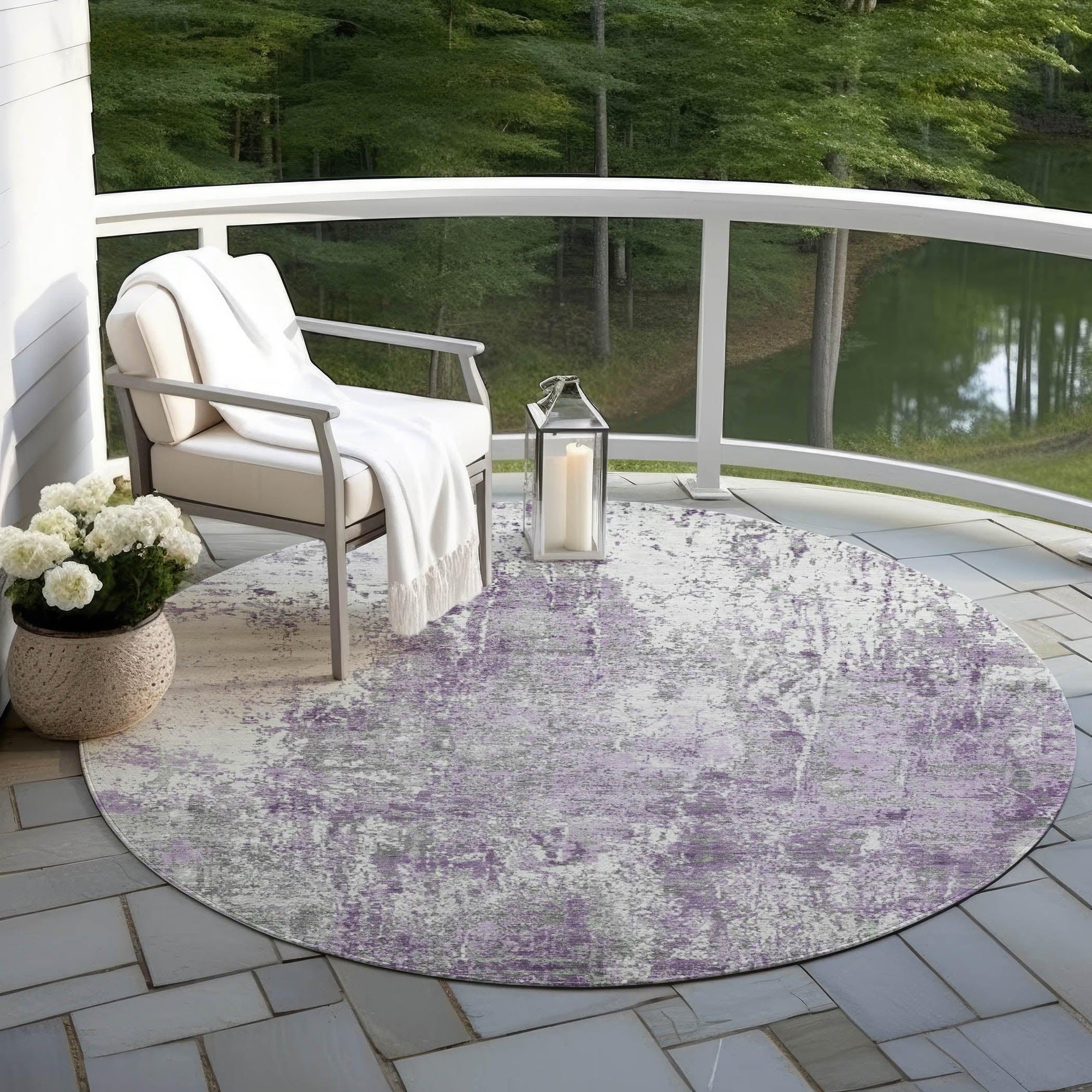 Addison Rugs Kaelion Purple Washable Indoor-Outdoor Rug