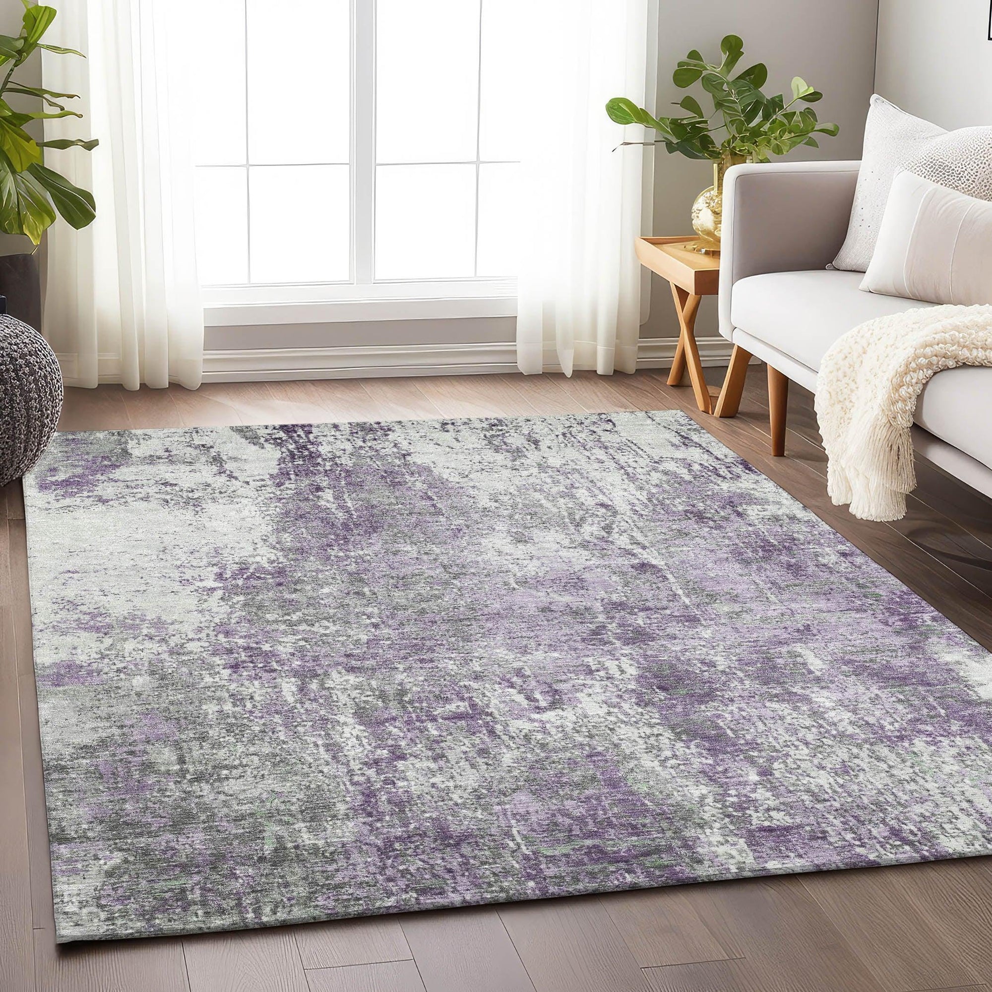 Addison Rugs Kaelion Purple Washable Indoor-Outdoor Rug