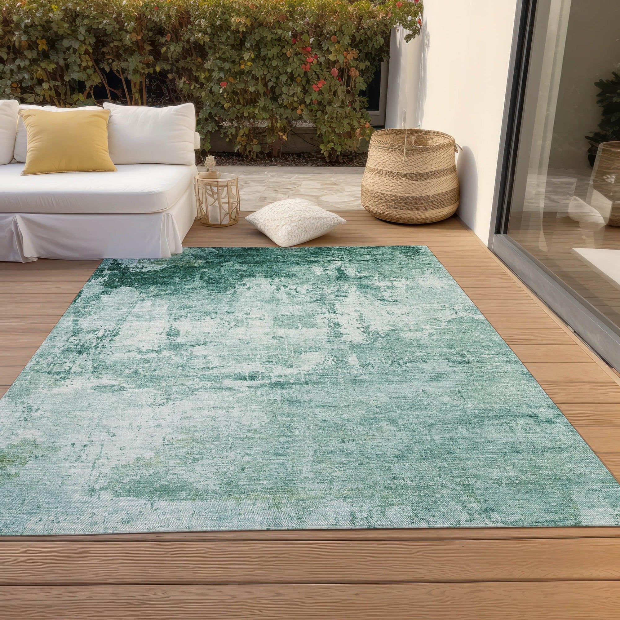 Addison Rugs Kaelira Teal Washable Indoor-Outdoor Rug
