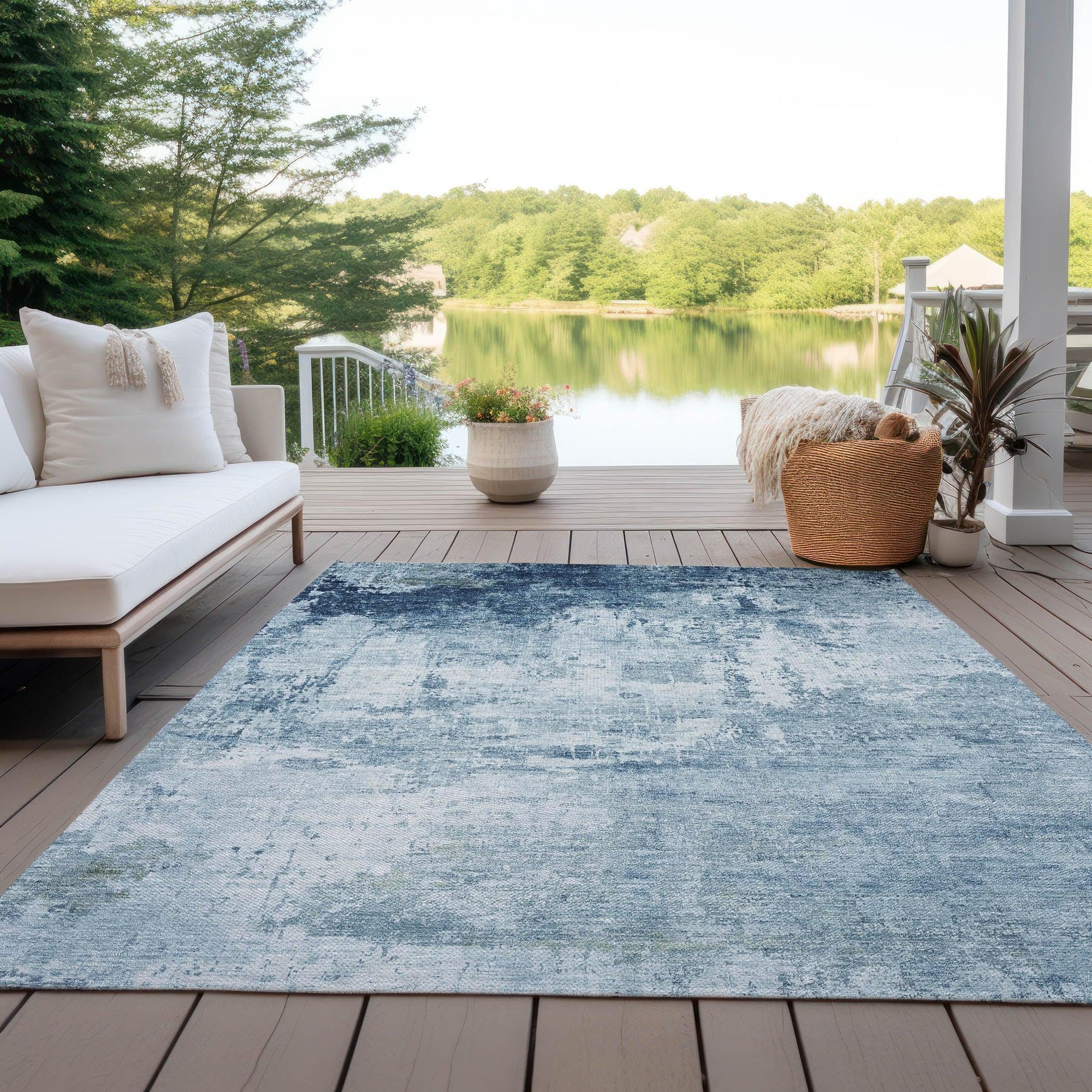 Addison Rugs Kaelira Blue Washable Indoor-Outdoor Rug