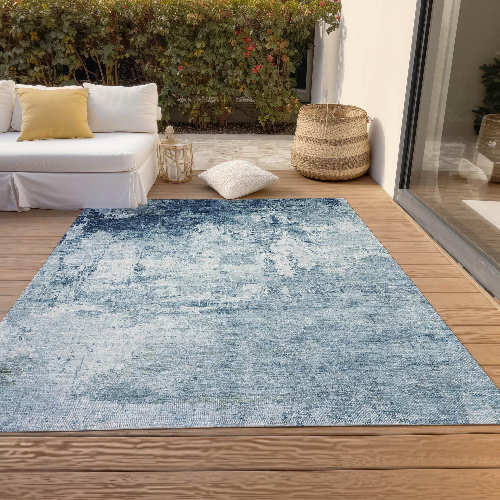 Addison Rugs Kaelira Blue Washable Indoor-Outdoor Rug
