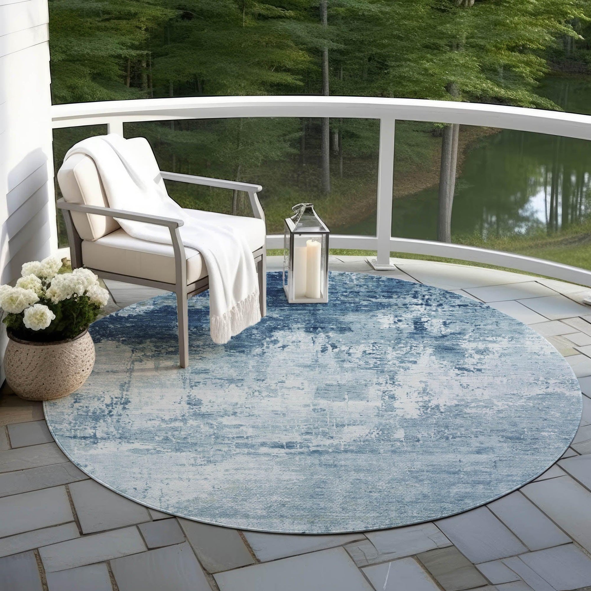 Addison Rugs Kaelira Blue Washable Indoor-Outdoor Rug