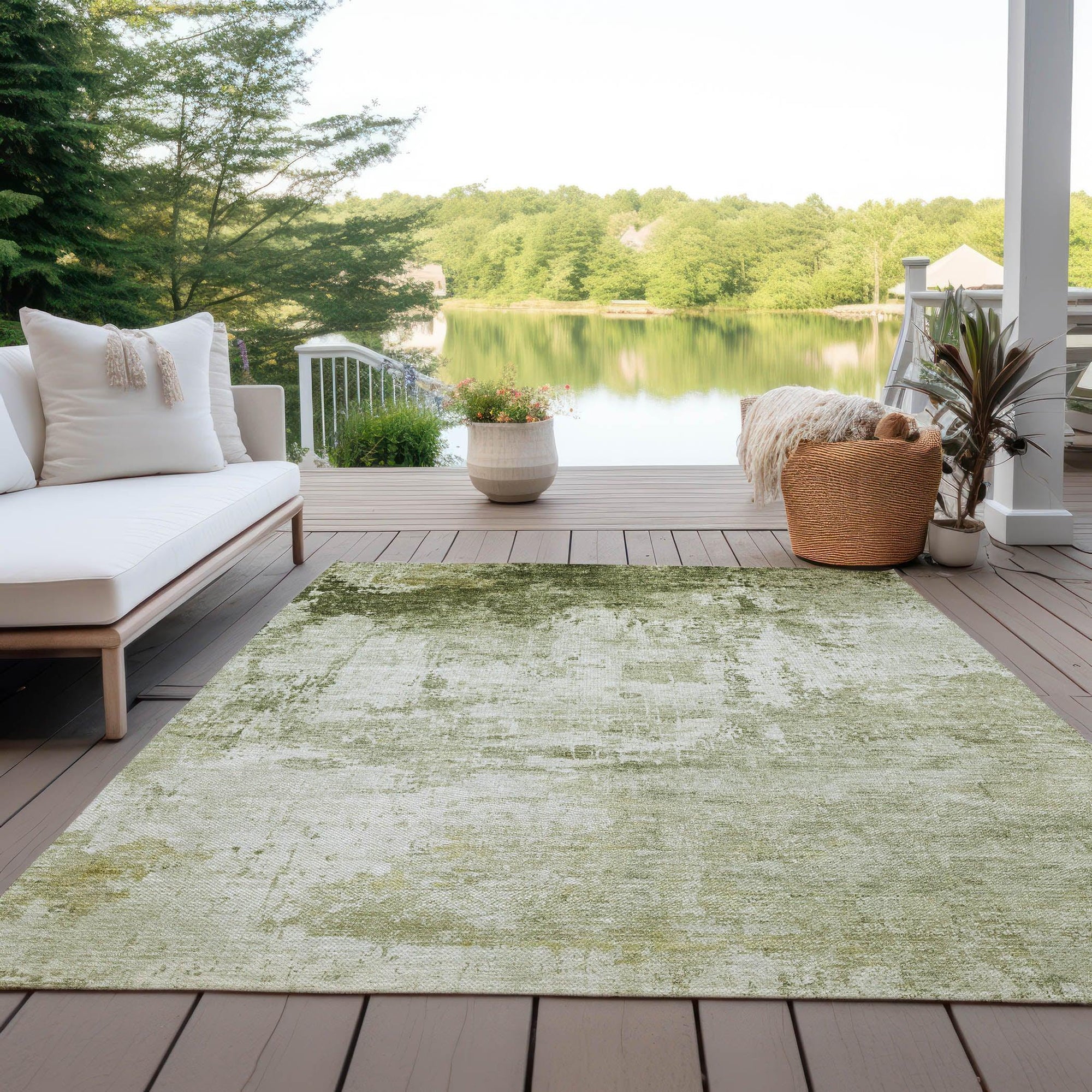 Addison Rugs Kaelira Green Washable Indoor-Outdoor Rug