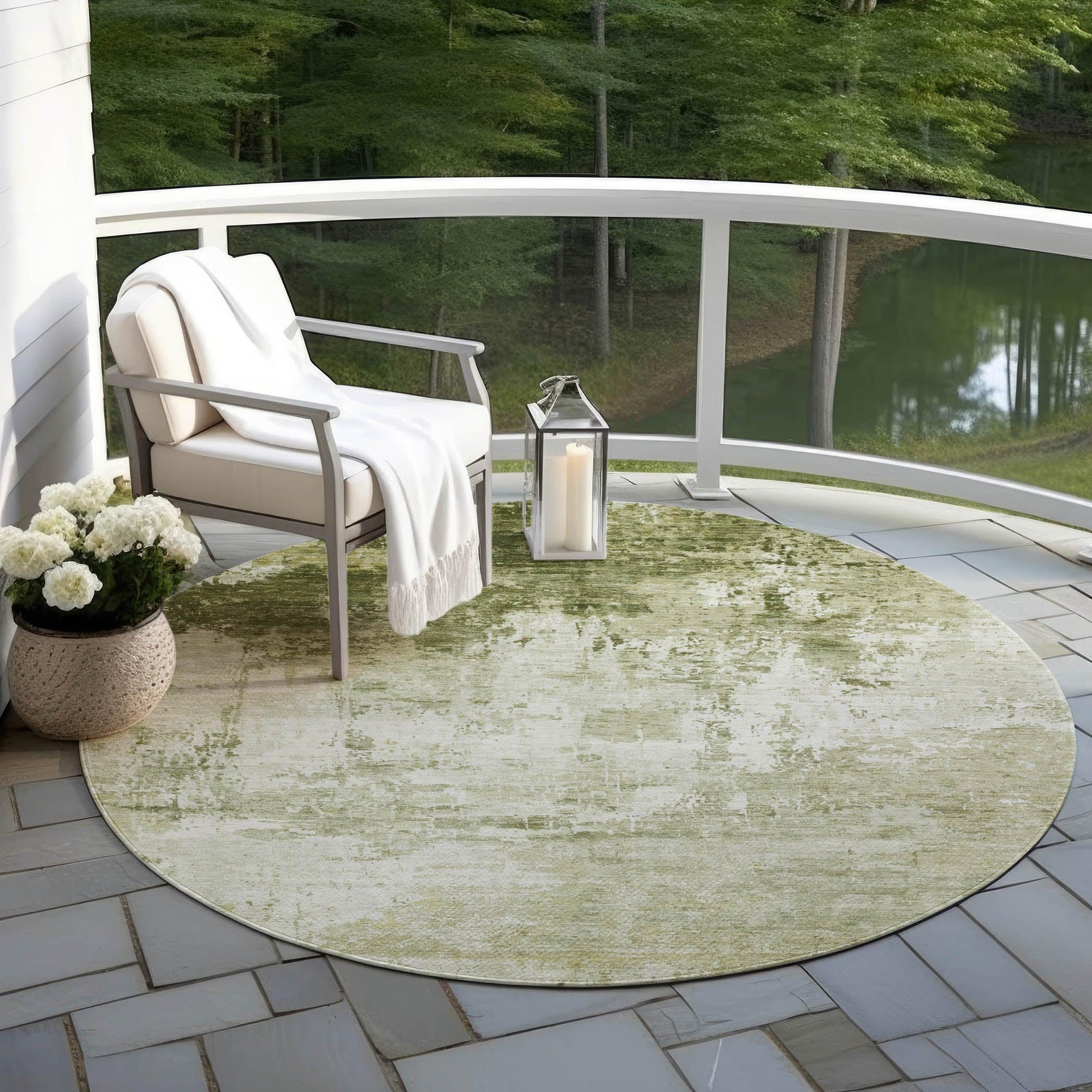 Addison Rugs Kaelira Green Washable Indoor-Outdoor Rug