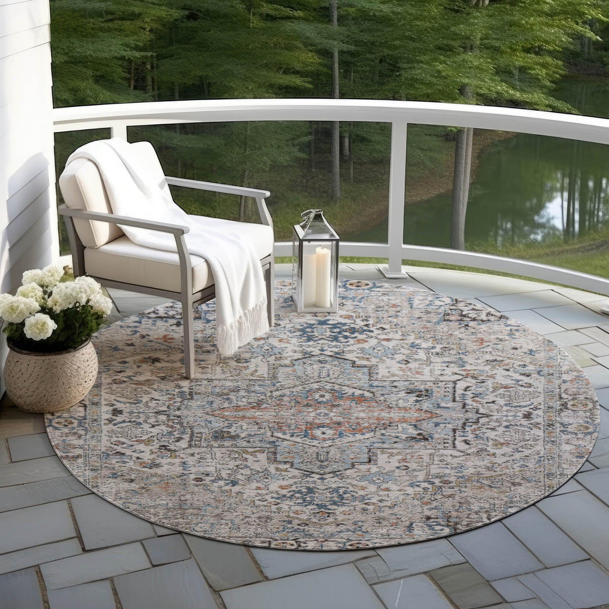 Addison Rugs Kaelon Ivory Washable Indoor-Outdoor Rug