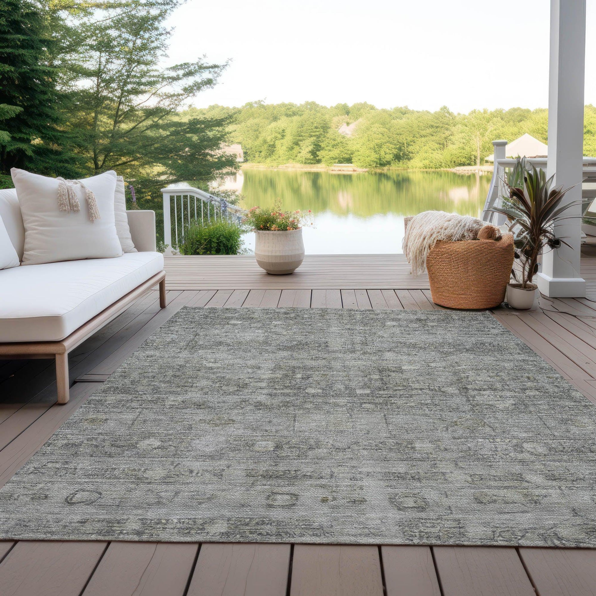 Addison Rugs Kaelora Gray Washable Indoor-Outdoor Rug