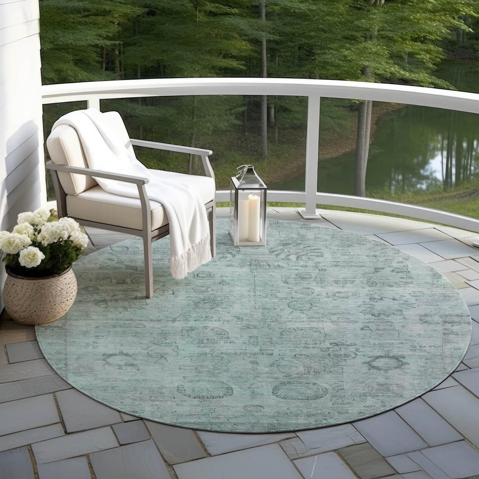 Addison Rugs Laeanor Teal Washable Indoor-Outdoor Rug