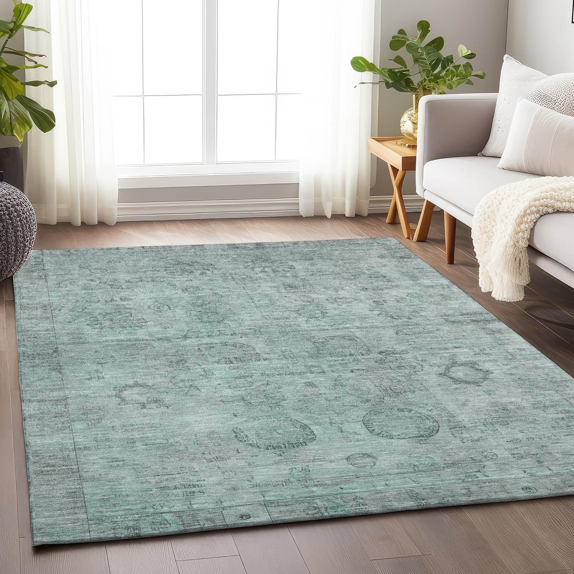 Addison Rugs Laeanor Teal Washable Indoor-Outdoor Rug